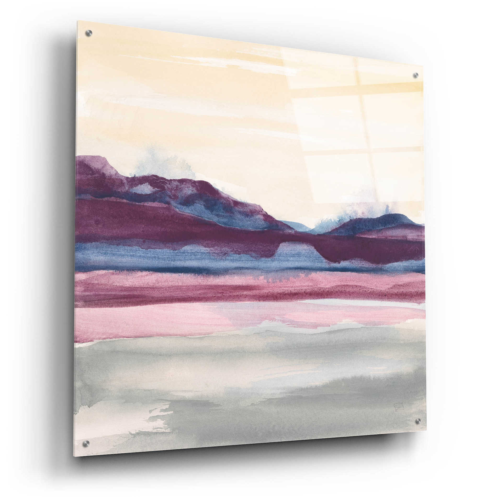 Epic Art 'Purple Rock Dawn II' by Chris Paschke, Acrylic Glass Wall Art,36x36