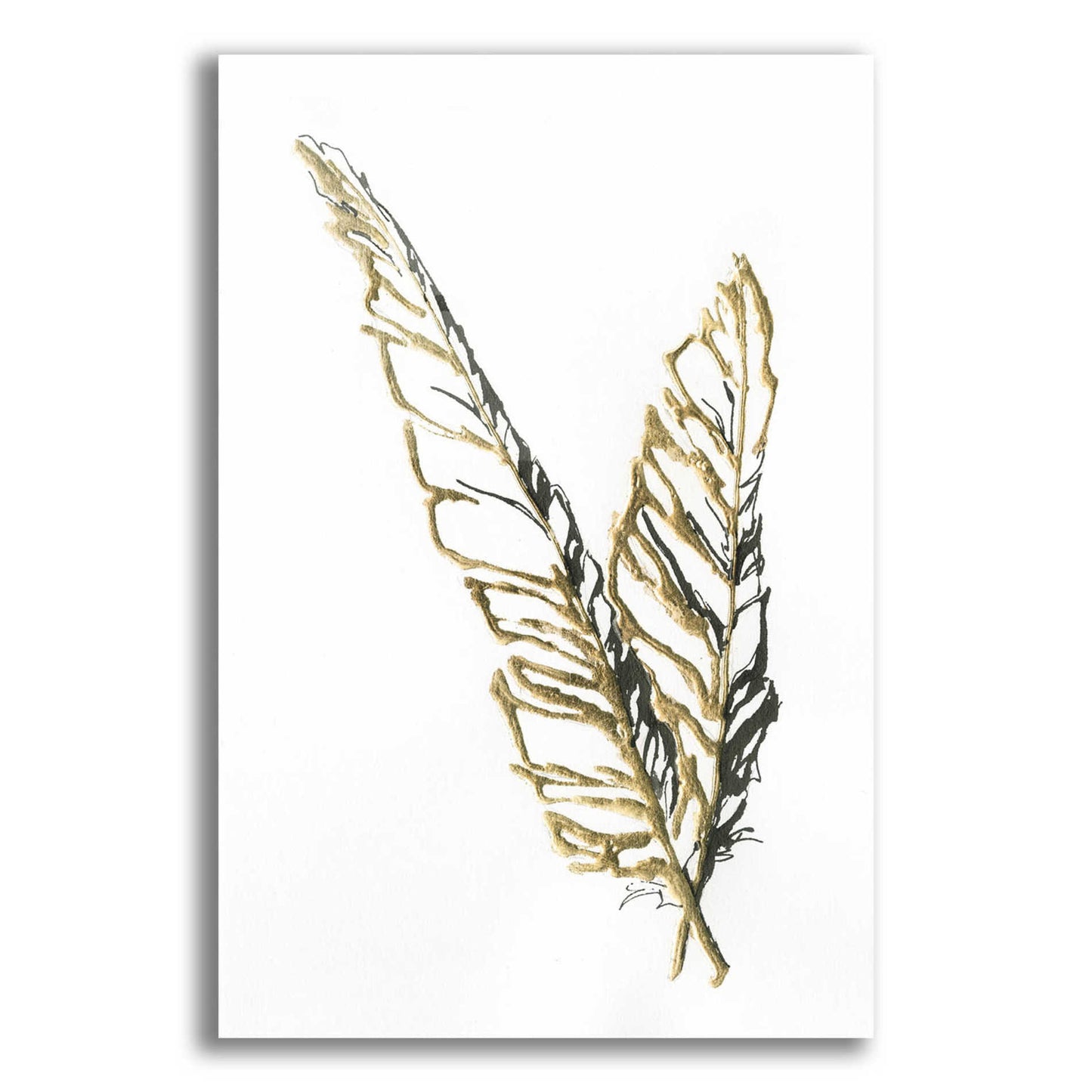 Epic Art 'Gilded Raven Feather' by Chris Paschke, Acrylic Glass Wall Art