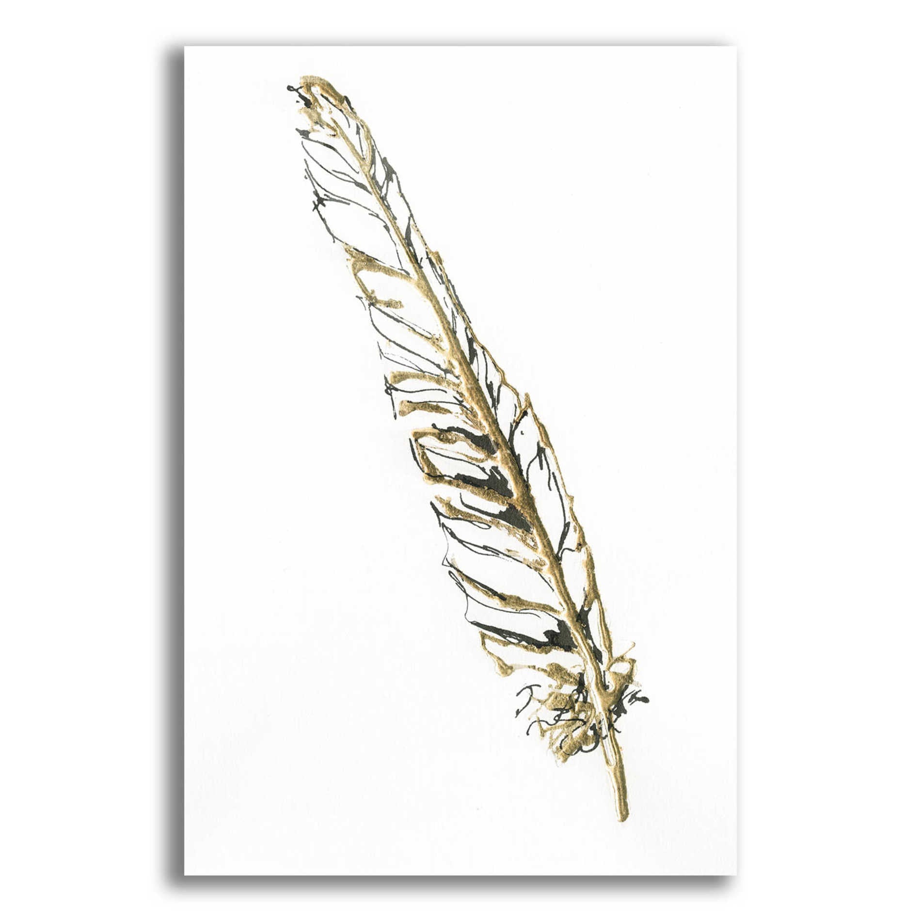 Epic Art 'Gilded Swan Feather I' by Chris Paschke, Acrylic Glass Wall Art