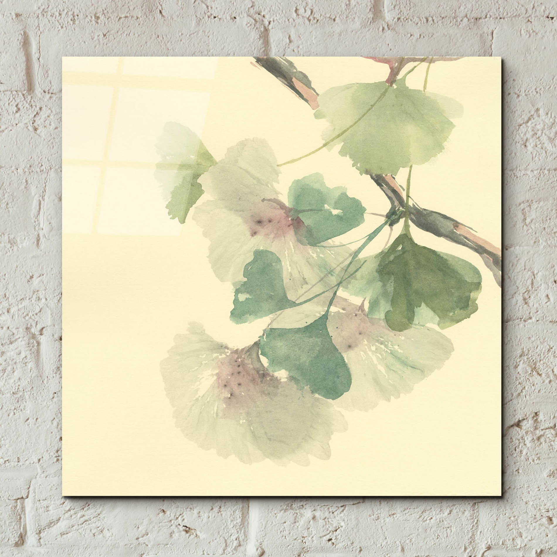 Epic Art 'Gingko Leaves II' by Chris Paschke, Acrylic Glass Wall Art,12x12