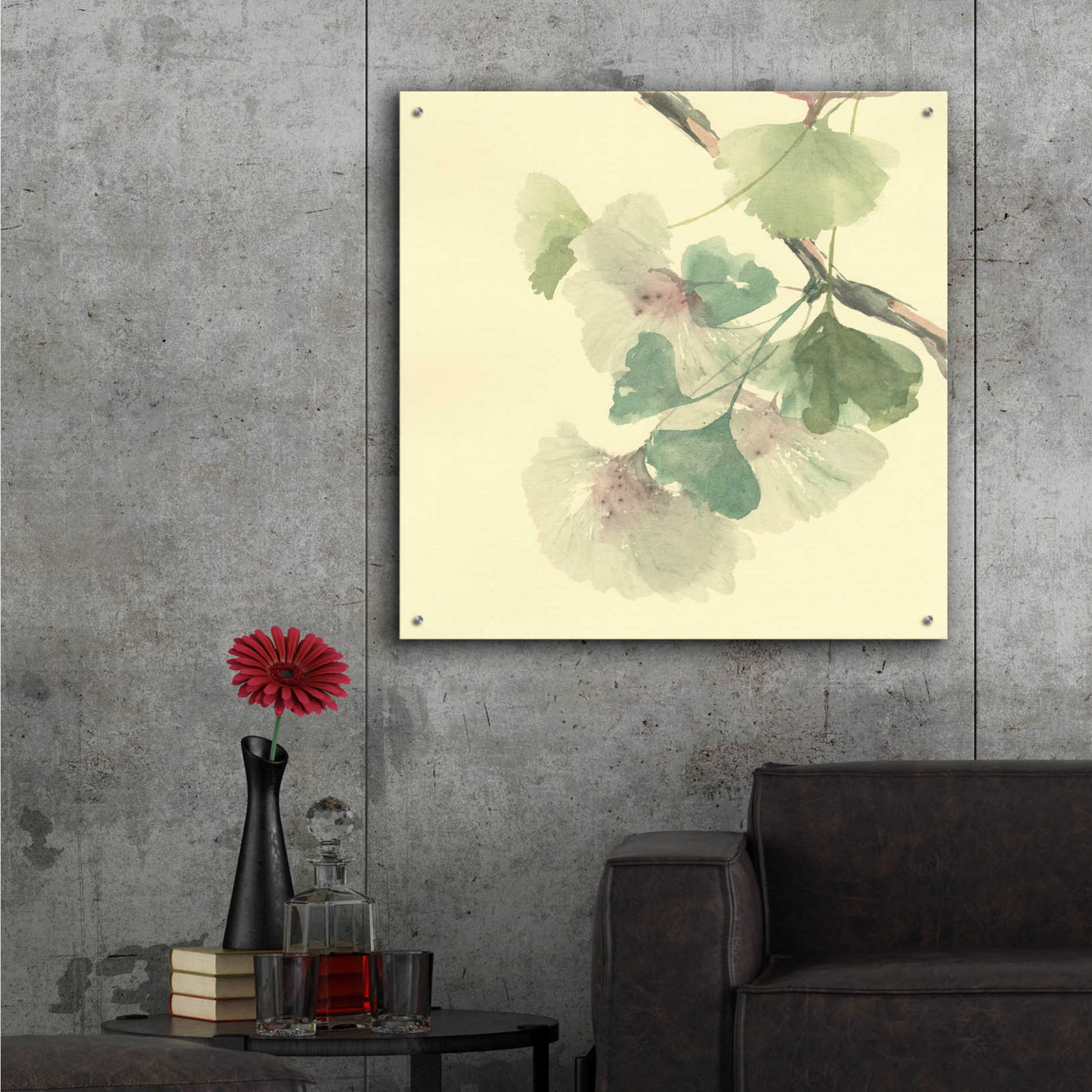 Epic Art 'Gingko Leaves II' by Chris Paschke, Acrylic Glass Wall Art,36x36