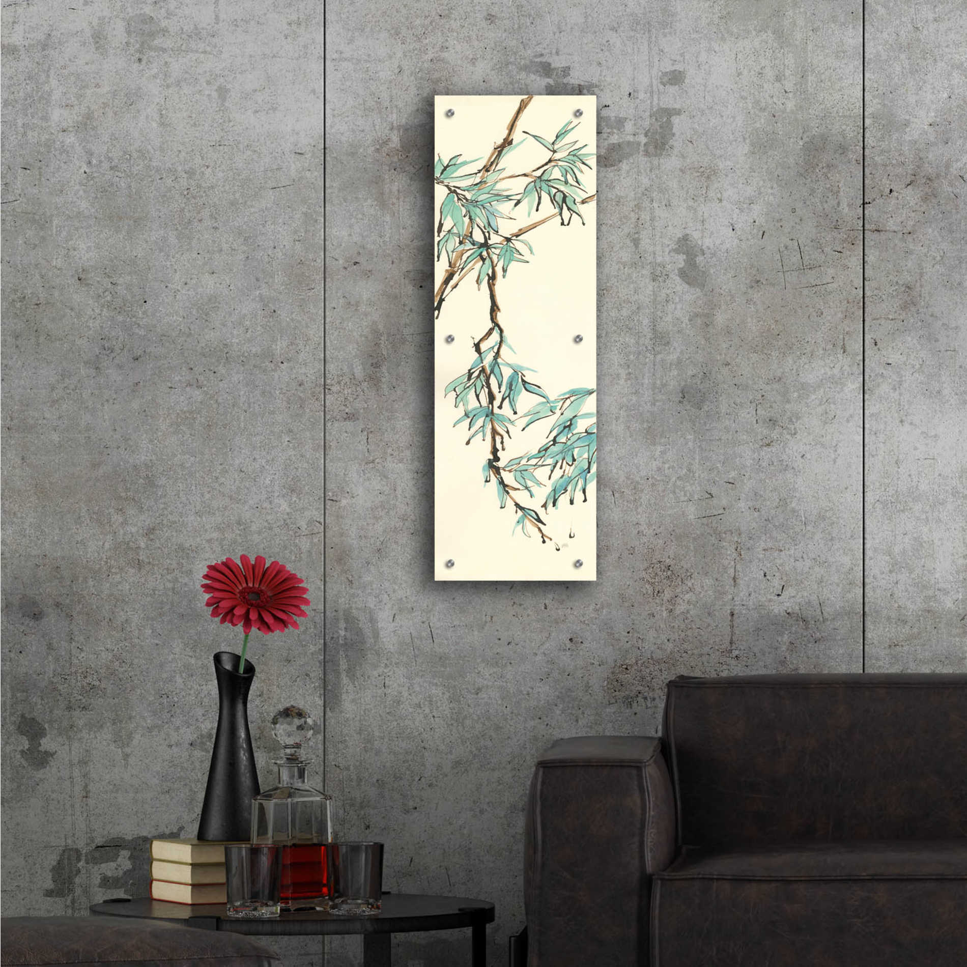 Epic Art 'Summer Bamboo II' by Chris Paschke, Acrylic Glass Wall Art,12x36