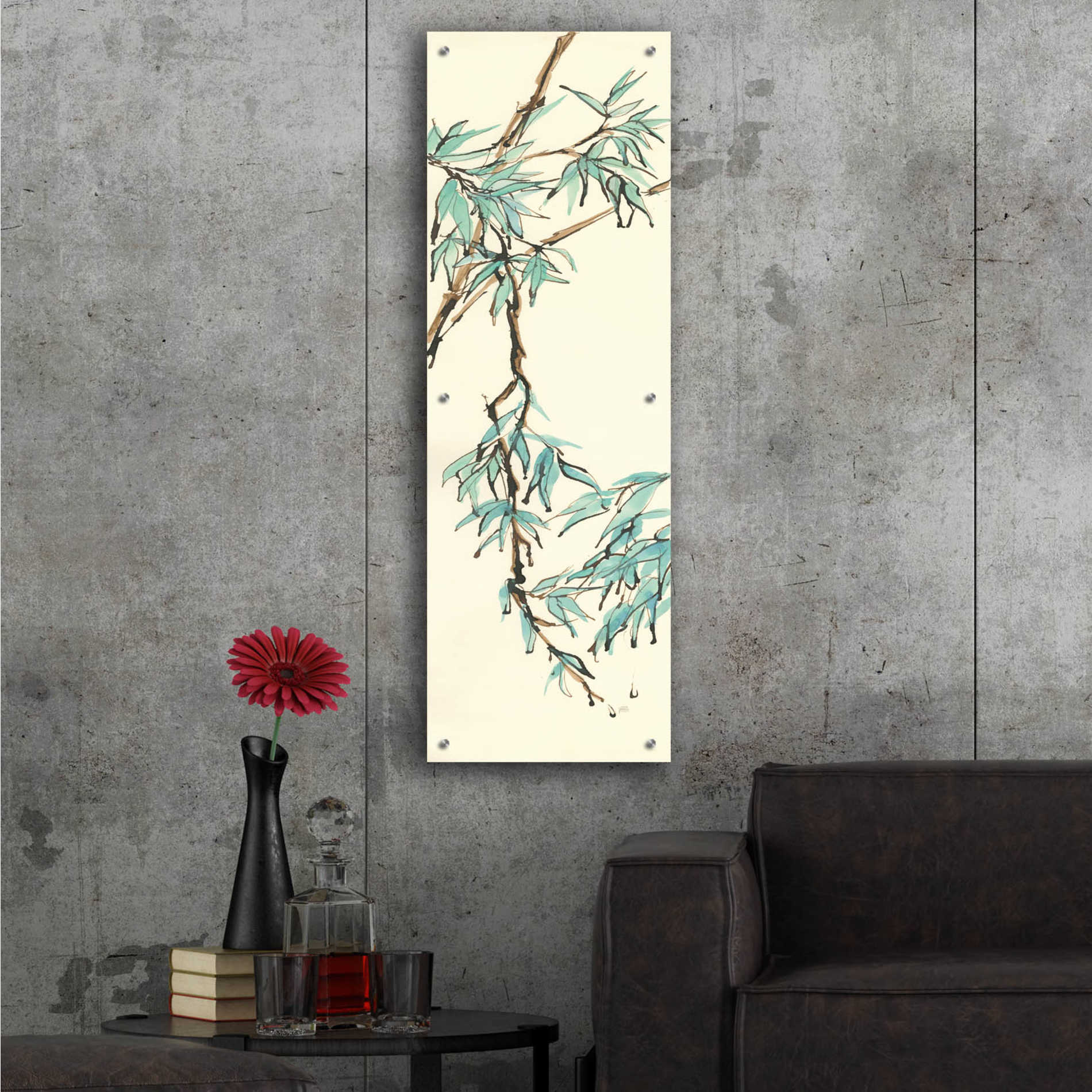 Epic Art 'Summer Bamboo II' by Chris Paschke, Acrylic Glass Wall Art,16x48