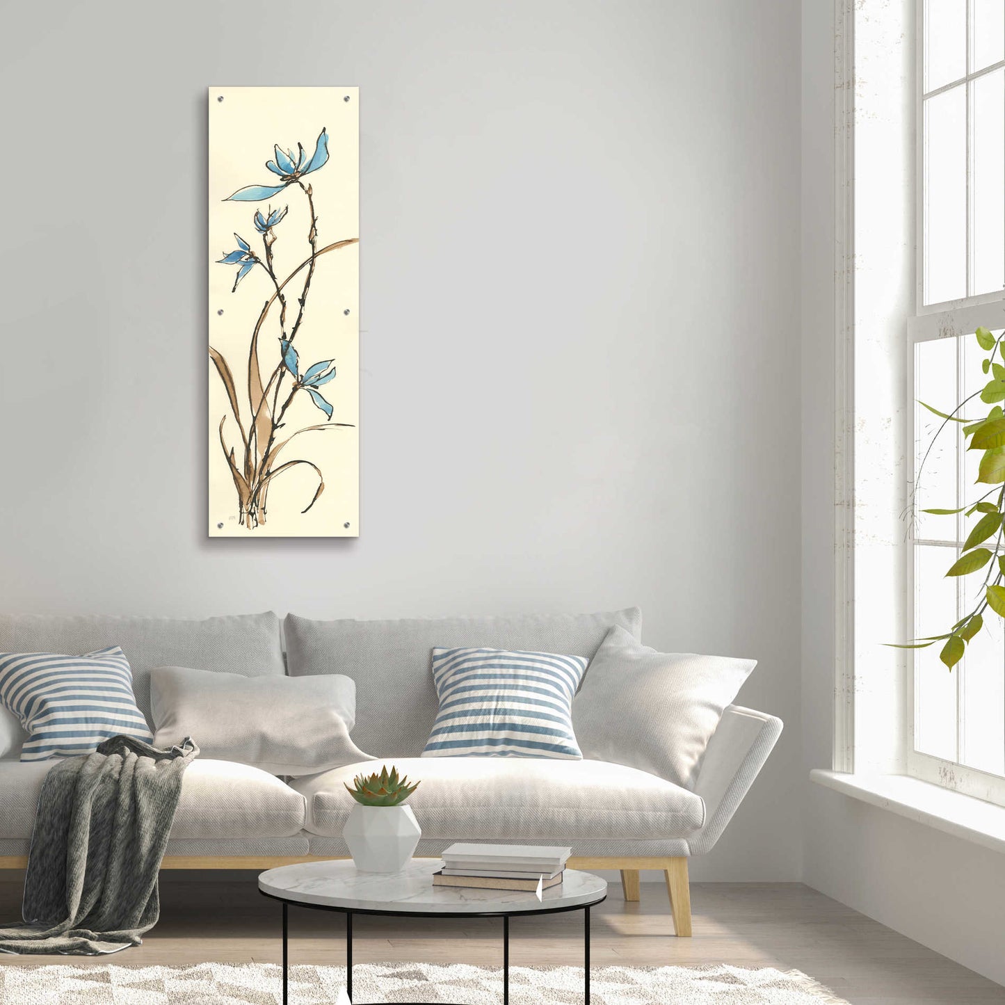 Epic Art 'Spring Orchids I' by Chris Paschke, Acrylic Glass Wall Art,16x48