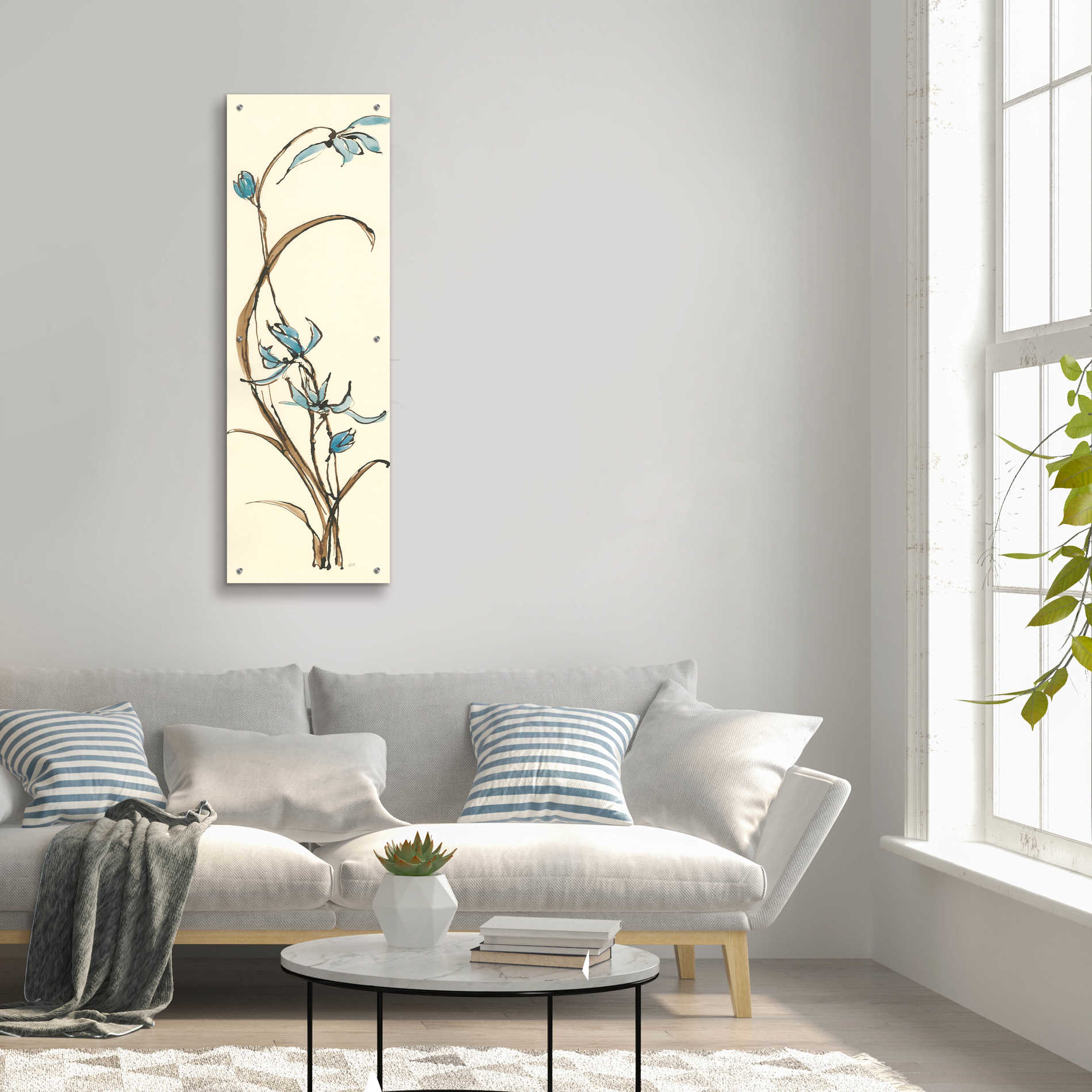 Epic Art 'Spring Orchids II' by Chris Paschke, Acrylic Glass Wall Art,16x48