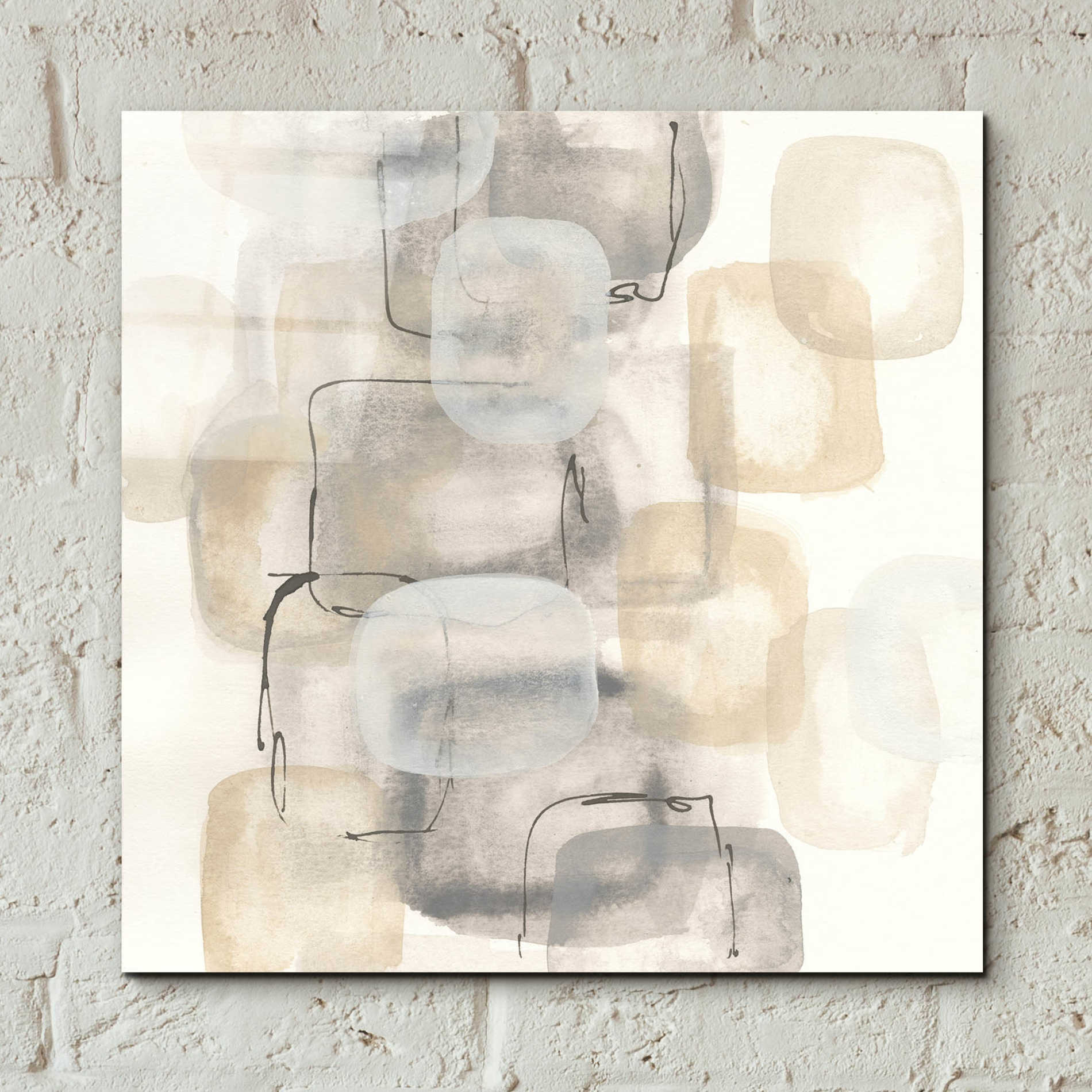 Epic Art 'Neutral Stacking I' by Chris Paschke, Acrylic Glass Wall Art,12x12