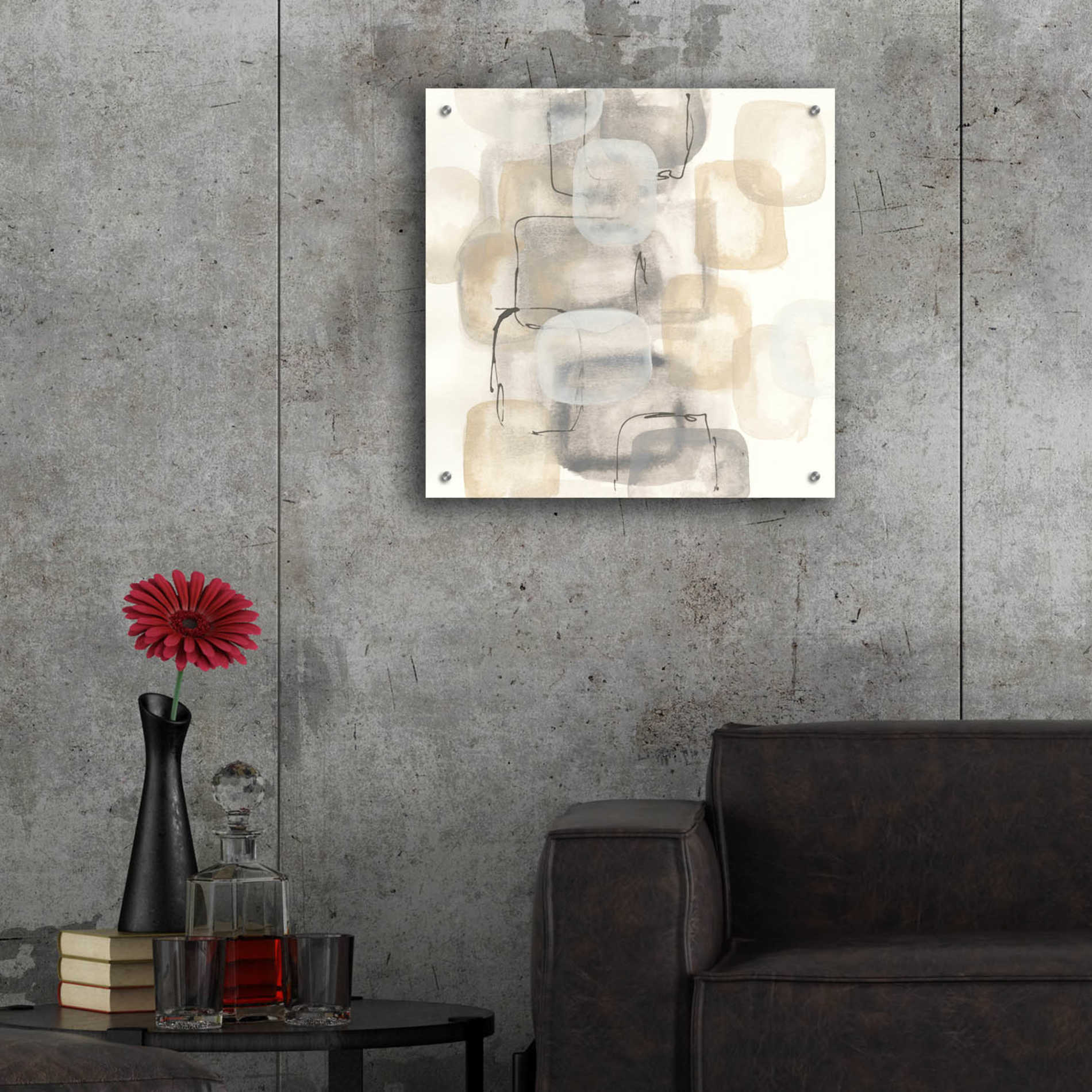 Epic Art 'Neutral Stacking I' by Chris Paschke, Acrylic Glass Wall Art,24x24