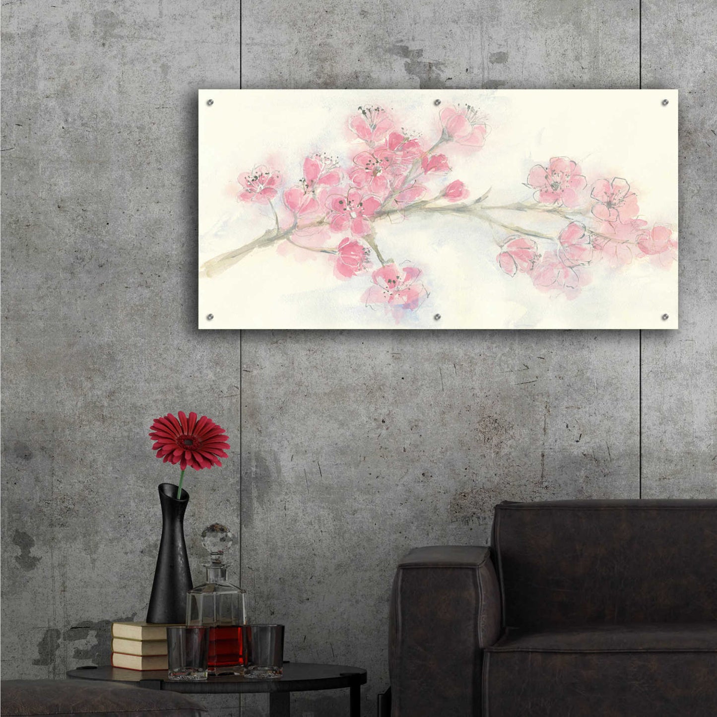 Epic Art 'Cherry Blossom I' by Chris Paschke, Acrylic Glass Wall Art,48x24