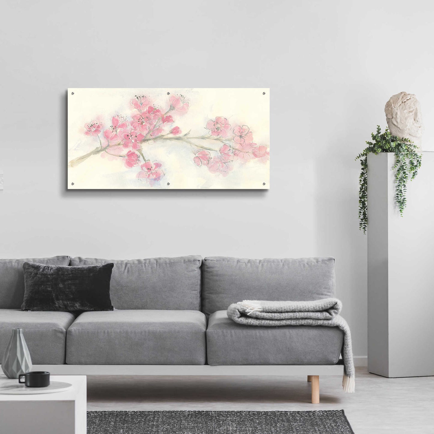 Epic Art 'Cherry Blossom I' by Chris Paschke, Acrylic Glass Wall Art,48x24