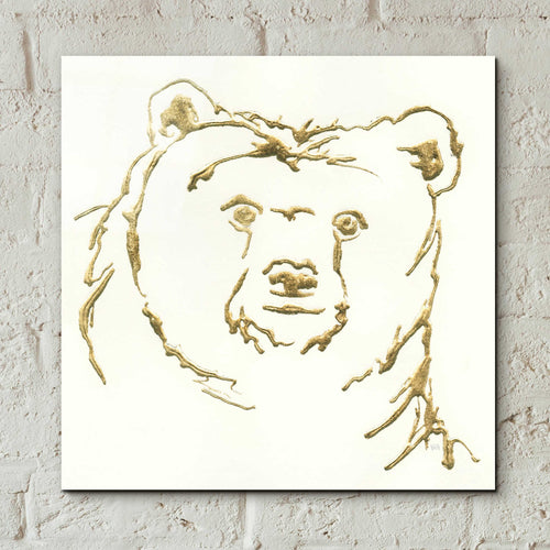 Epic Art  'Gilded Brown Bear' by Chris Paschke,12x12