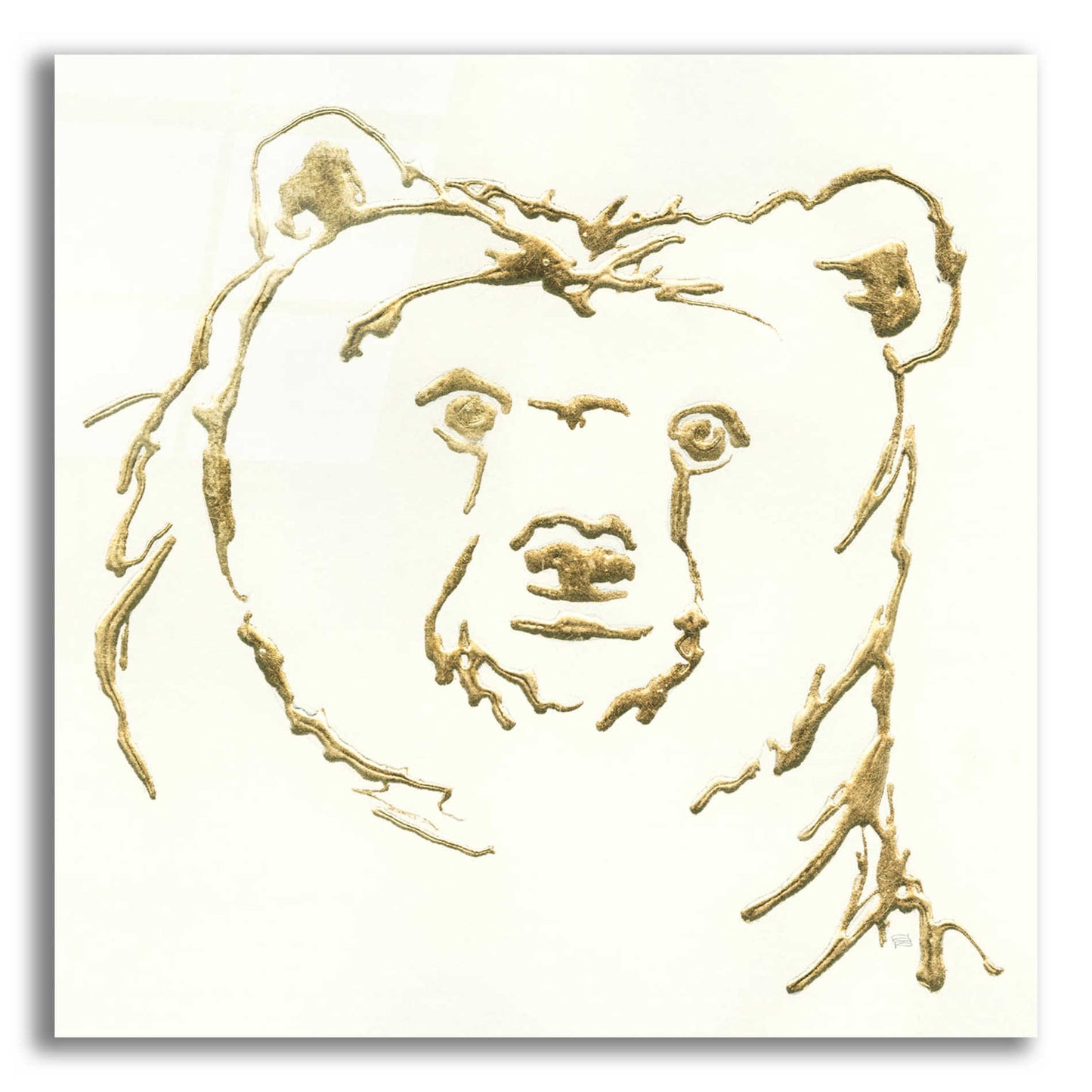 Epic Art  'Gilded Brown Bear' by Chris Paschke,12x12