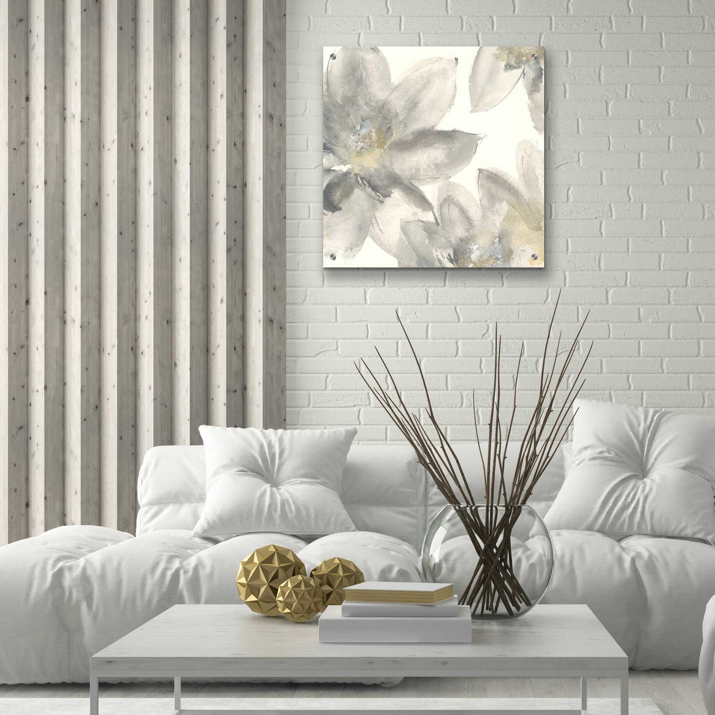 Epic Art  'Gray And Silver Flowers I' by Chris Paschke,24x24