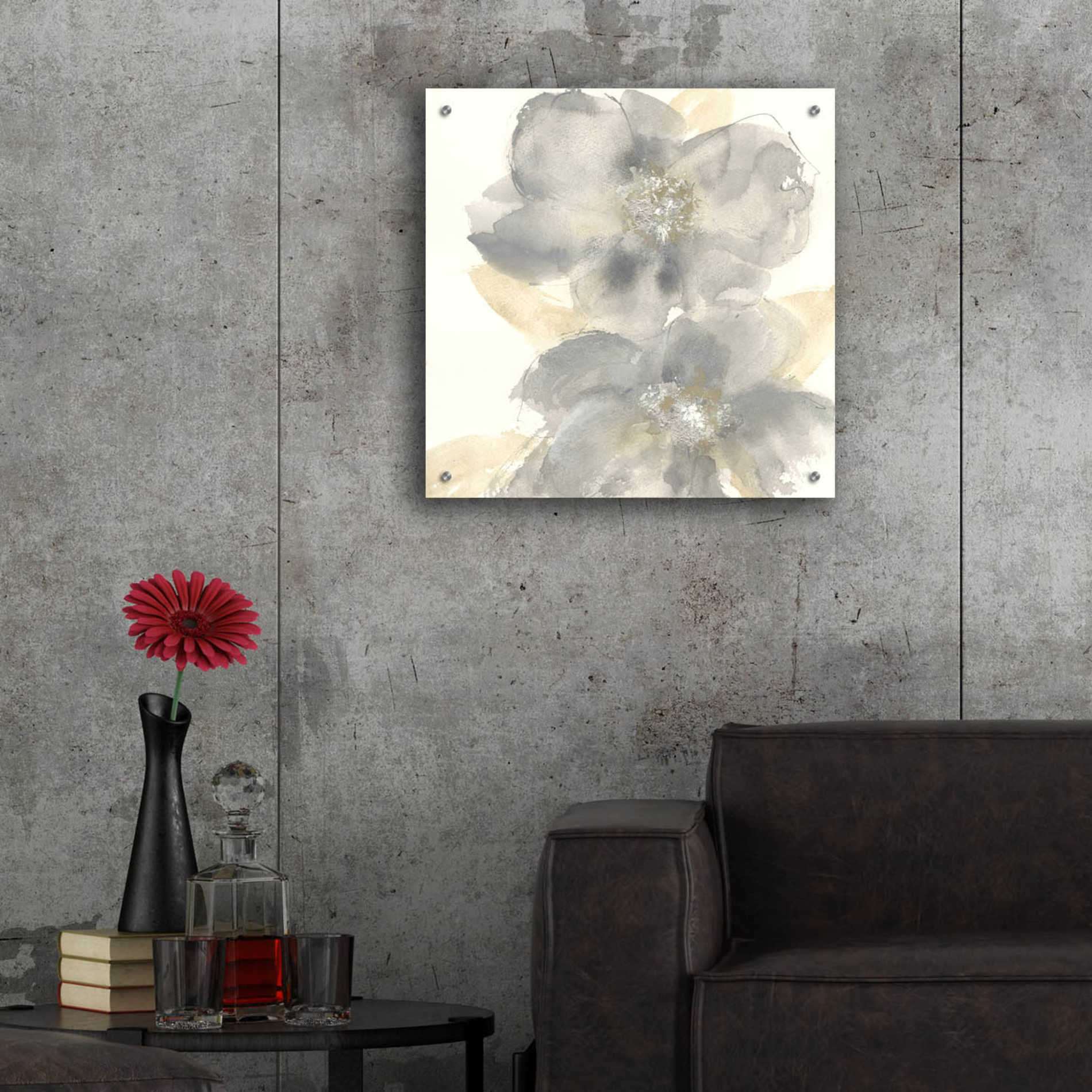 Epic Art  'Floral Gray II' by Chris Paschke,24x24