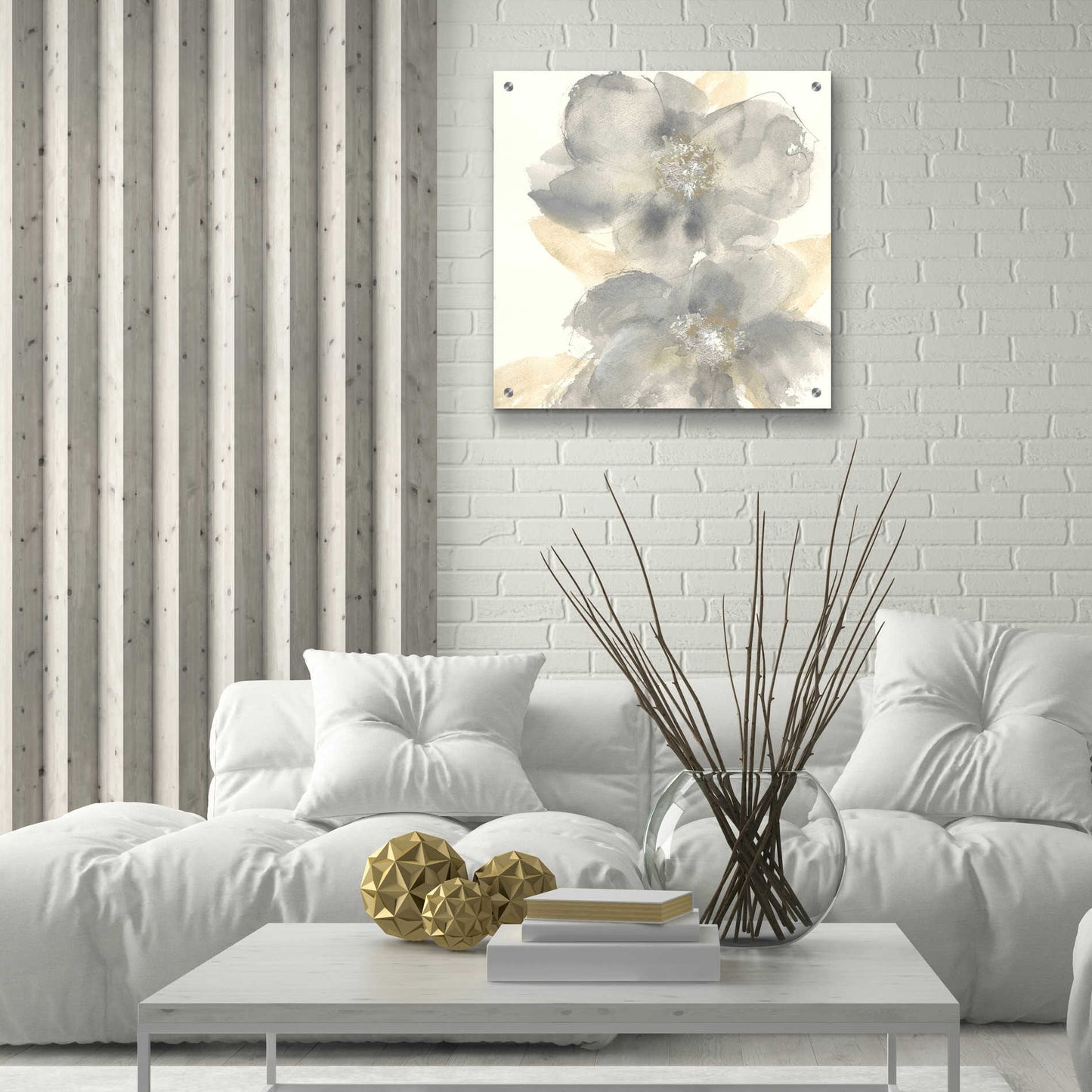 Epic Art  'Floral Gray II' by Chris Paschke,24x24