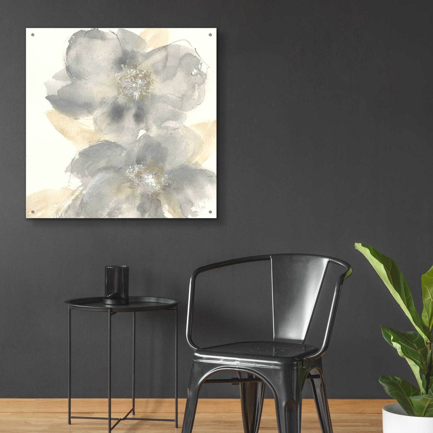 Epic Art  'Floral Gray II' by Chris Paschke,36x36