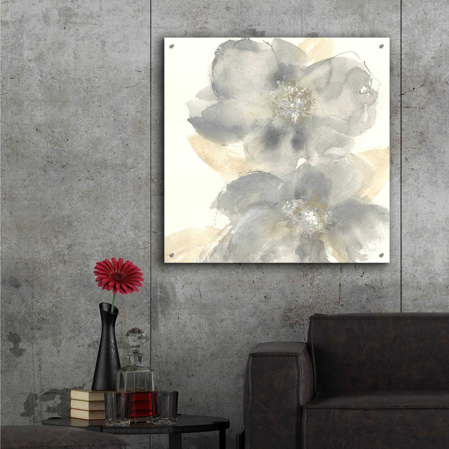 Epic Art  'Floral Gray II' by Chris Paschke,36x36