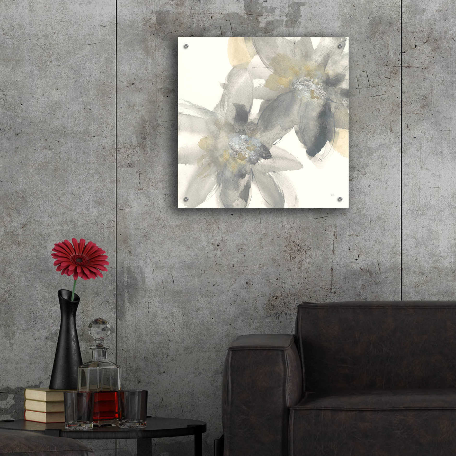 Epic Art  'Gray And Silver Flowers II' by Chris Paschke,24x24