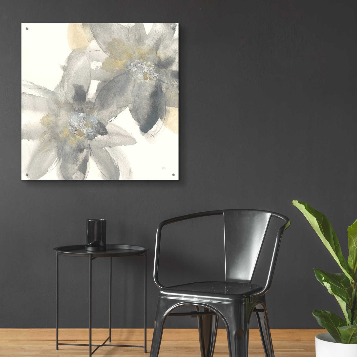 Epic Art  'Gray And Silver Flowers II' by Chris Paschke,36x36