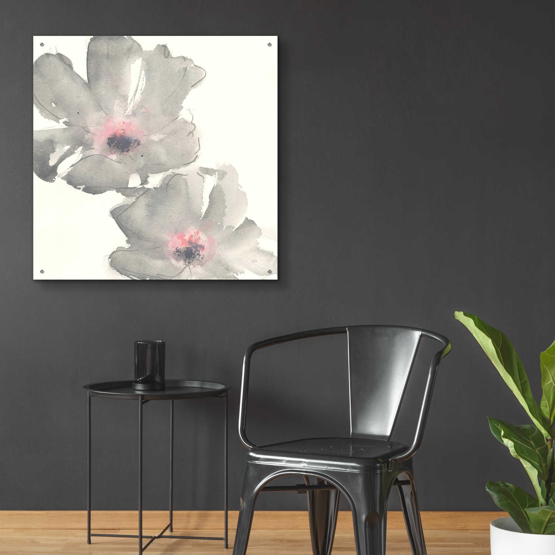 Epic Art  'Gray Blush Cosmos I' by Chris Paschke,36x36