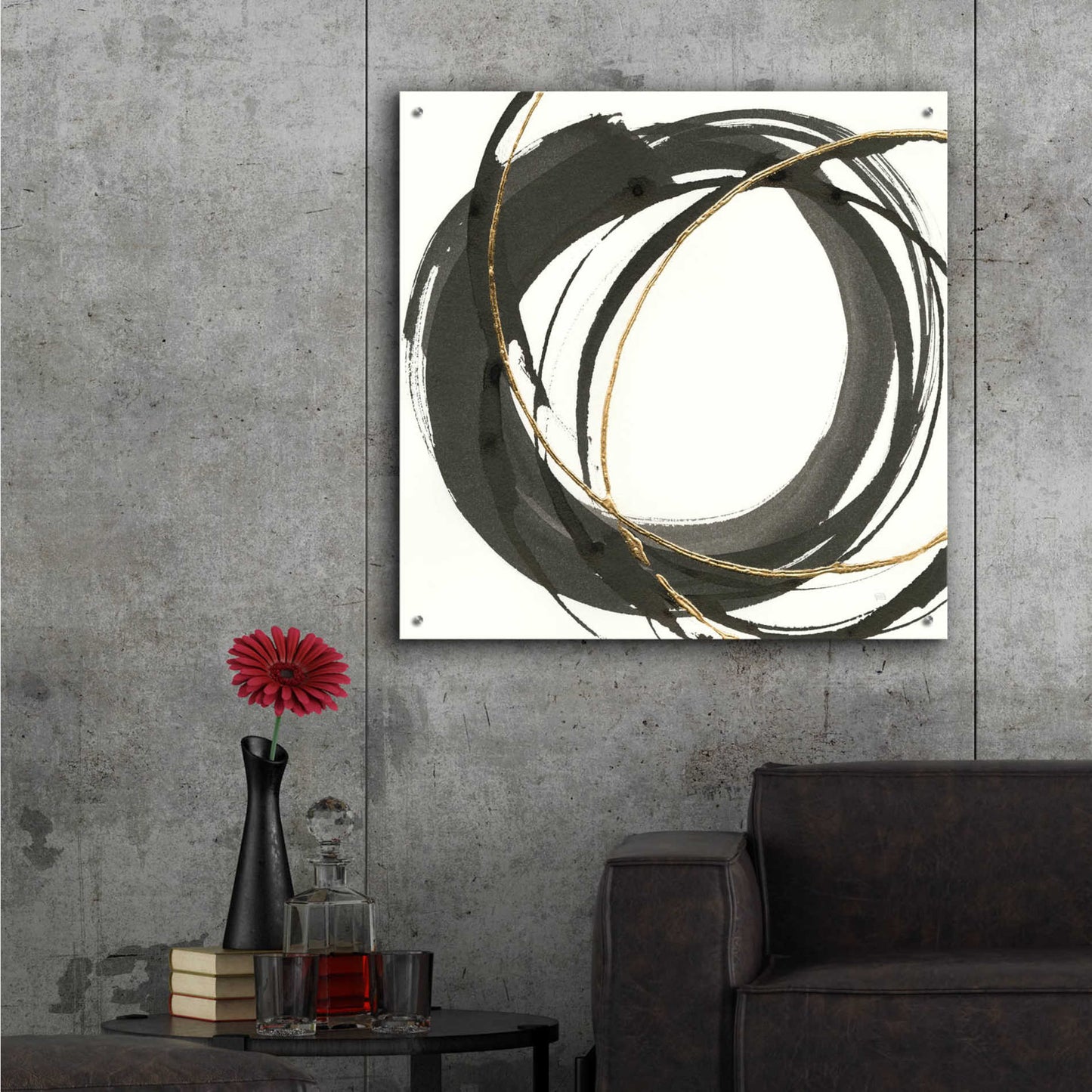 Epic Art  'Gilded Enso I' by Chris Paschke,36x36