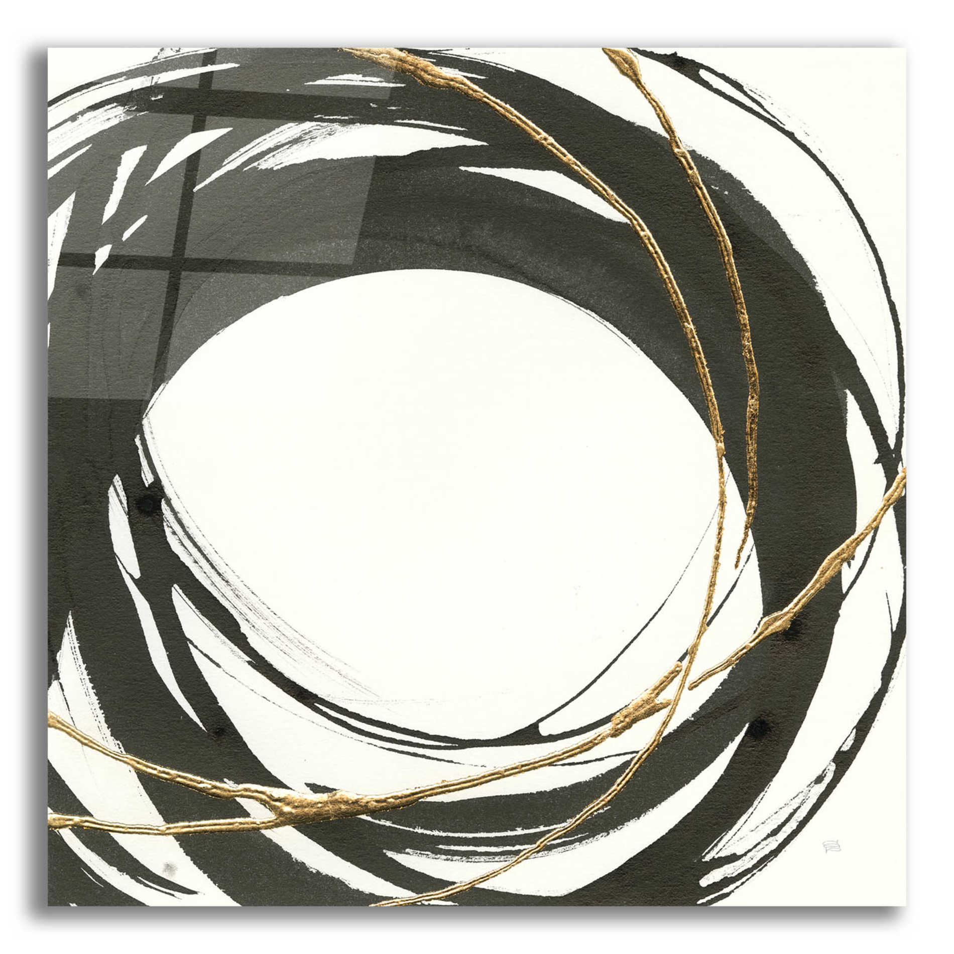 Epic Art  'Gilded Enso III' by Chris Paschke,12x12