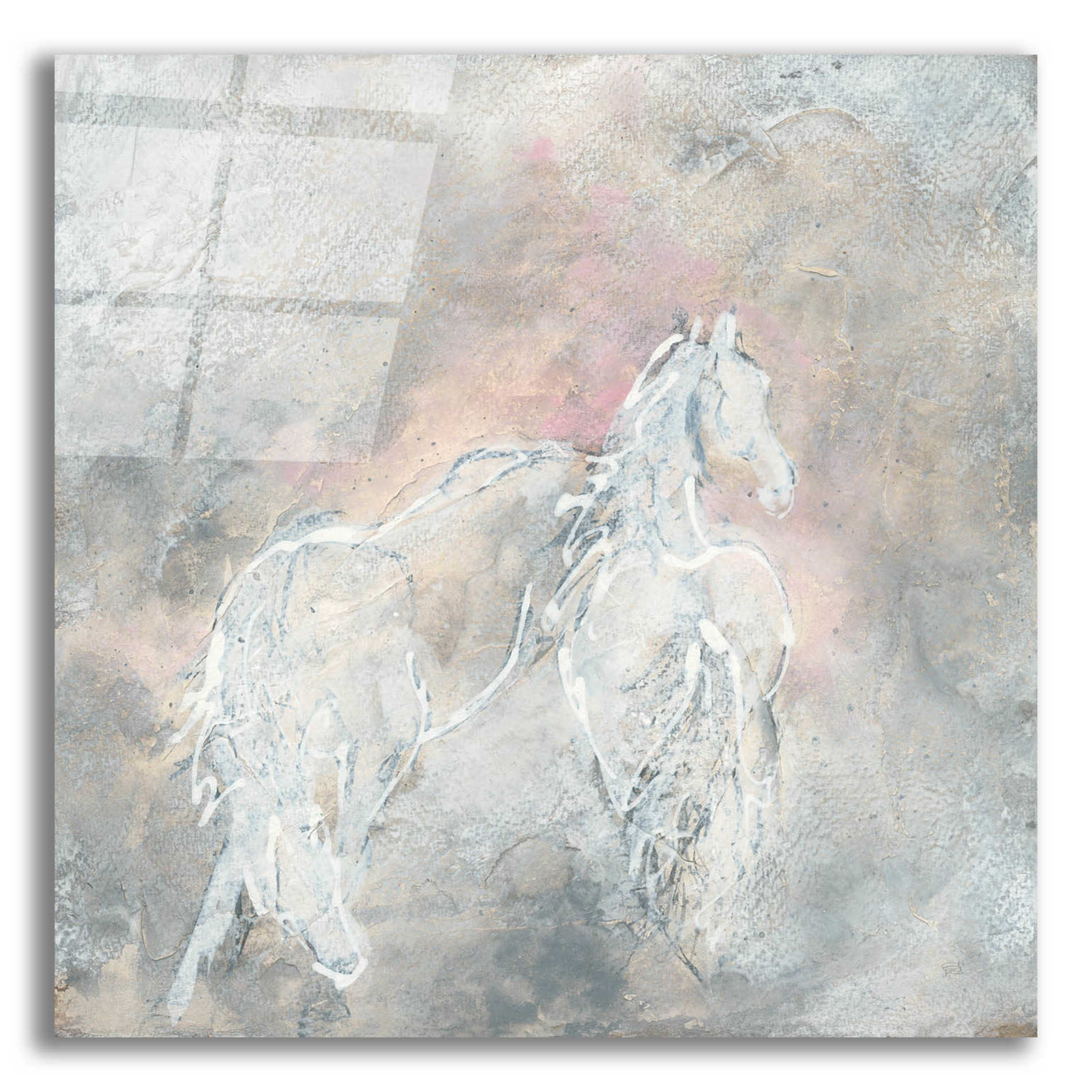 Epic Art  'Blush Horses II' by Chris Paschke,12x12