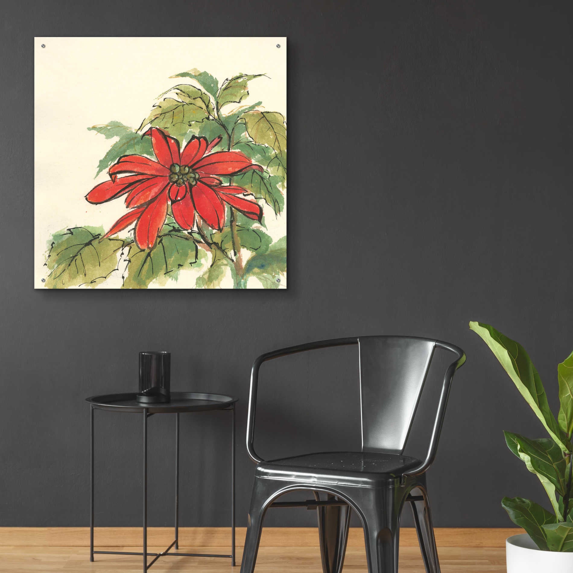 Epic Art  'Poinsettia I' by Chris Paschke,36x36