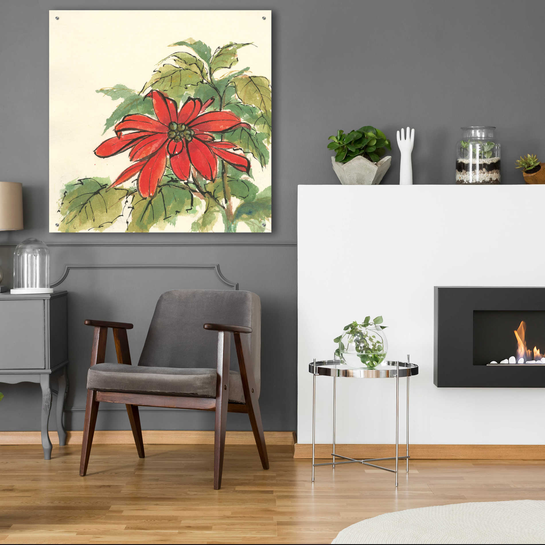 Epic Art  'Poinsettia I' by Chris Paschke,36x36