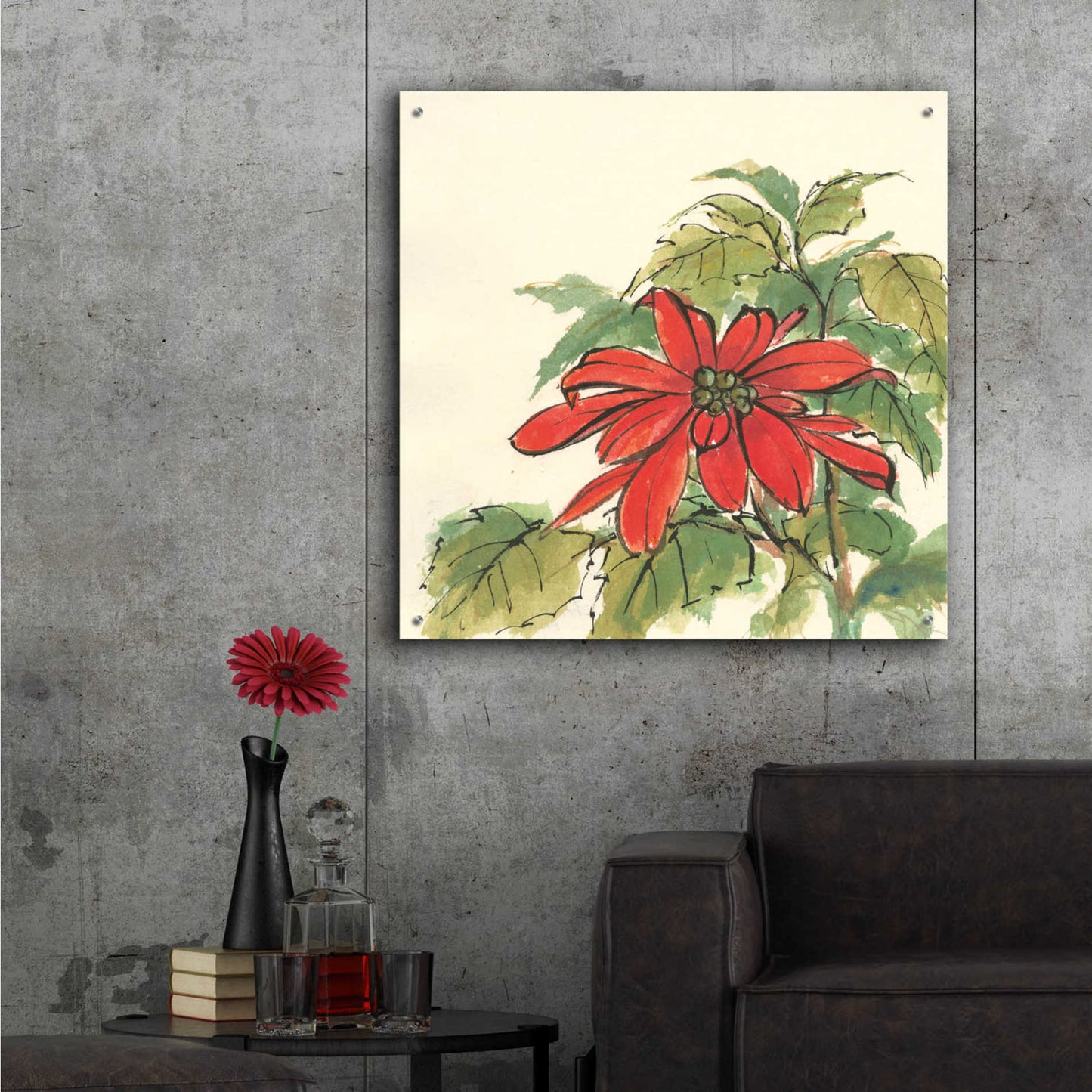 Epic Art  'Poinsettia I' by Chris Paschke,36x36