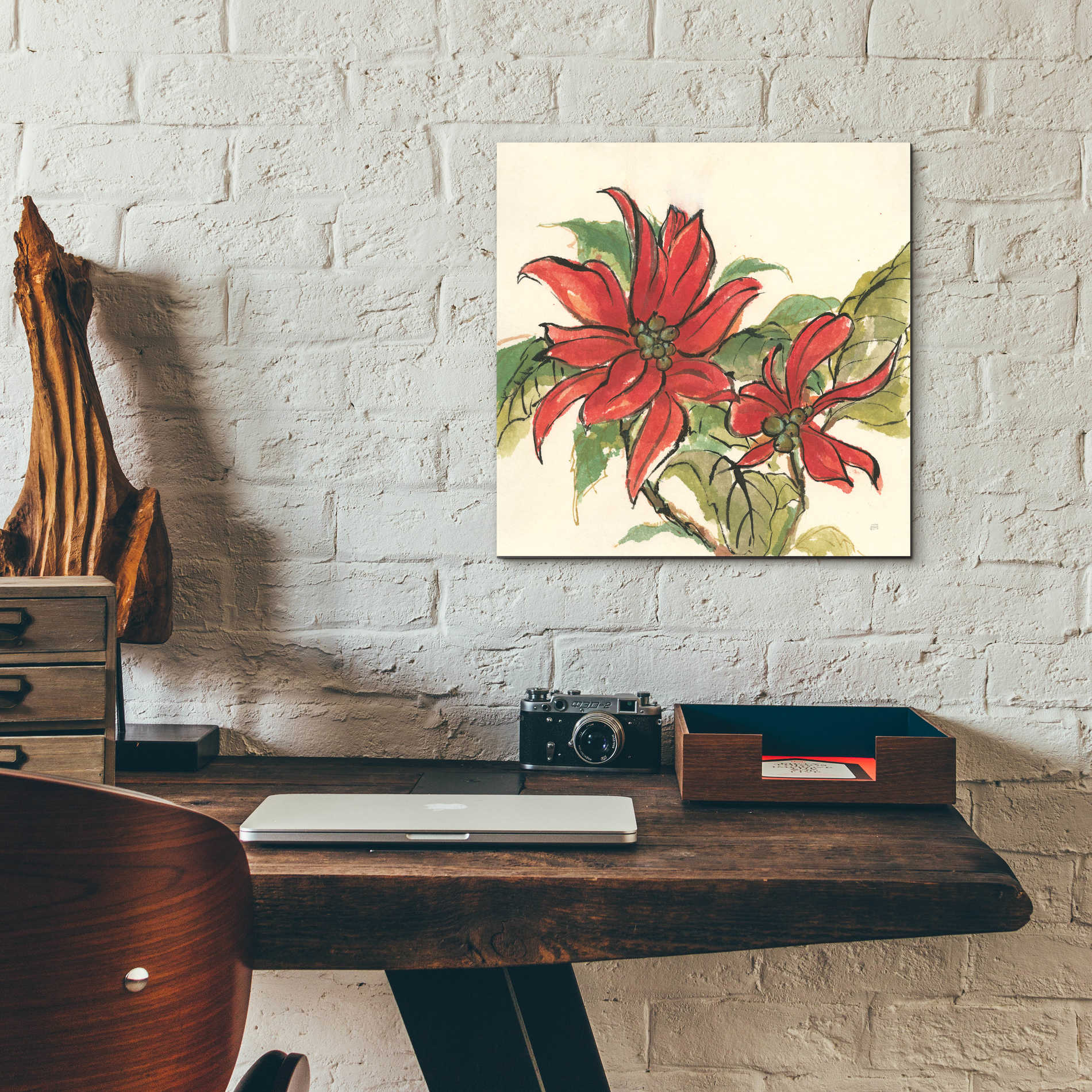 Epic Art  'Poinsettia II' by Chris Paschke,12x12