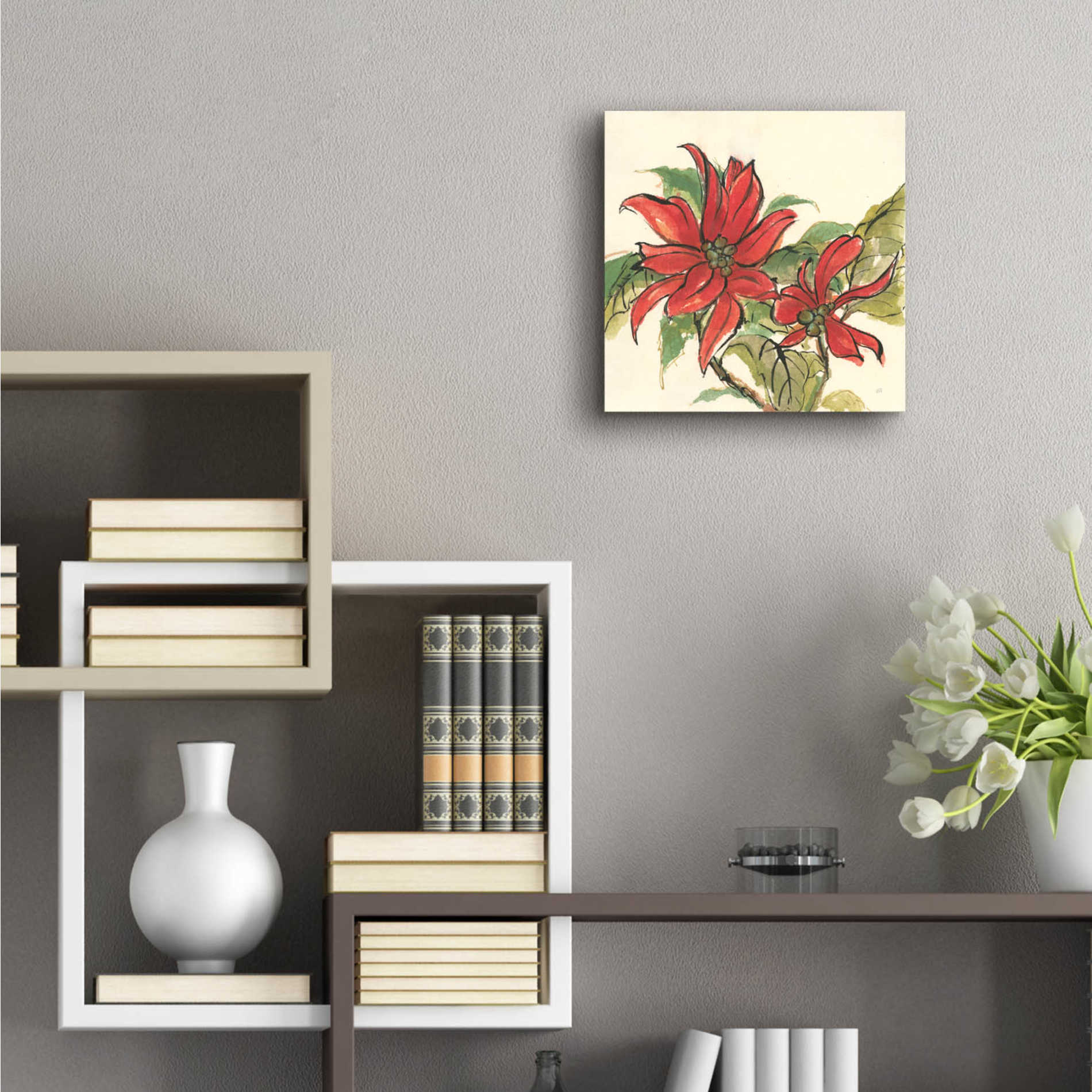 Epic Art  'Poinsettia II' by Chris Paschke,12x12