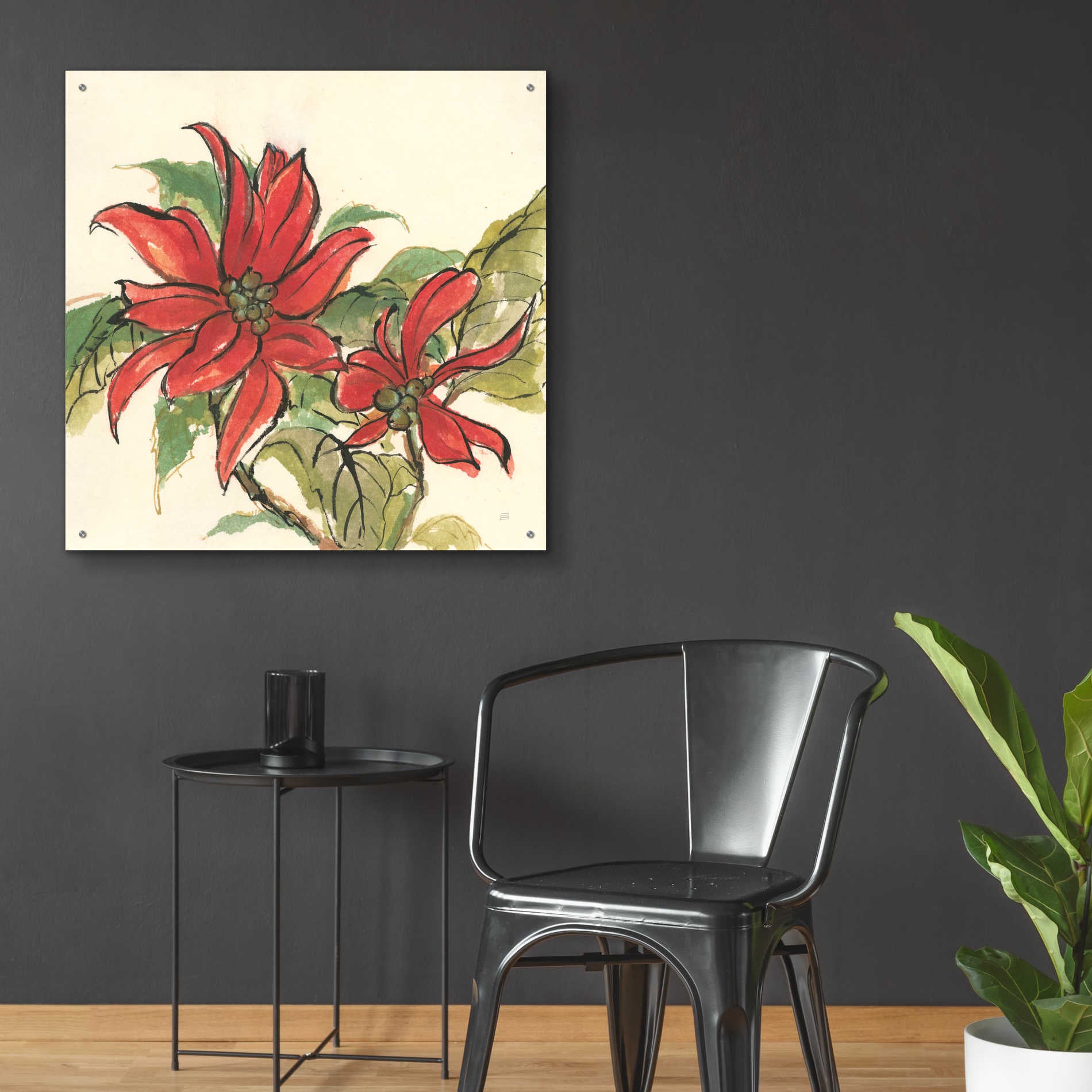 Epic Art  'Poinsettia II' by Chris Paschke,36x36