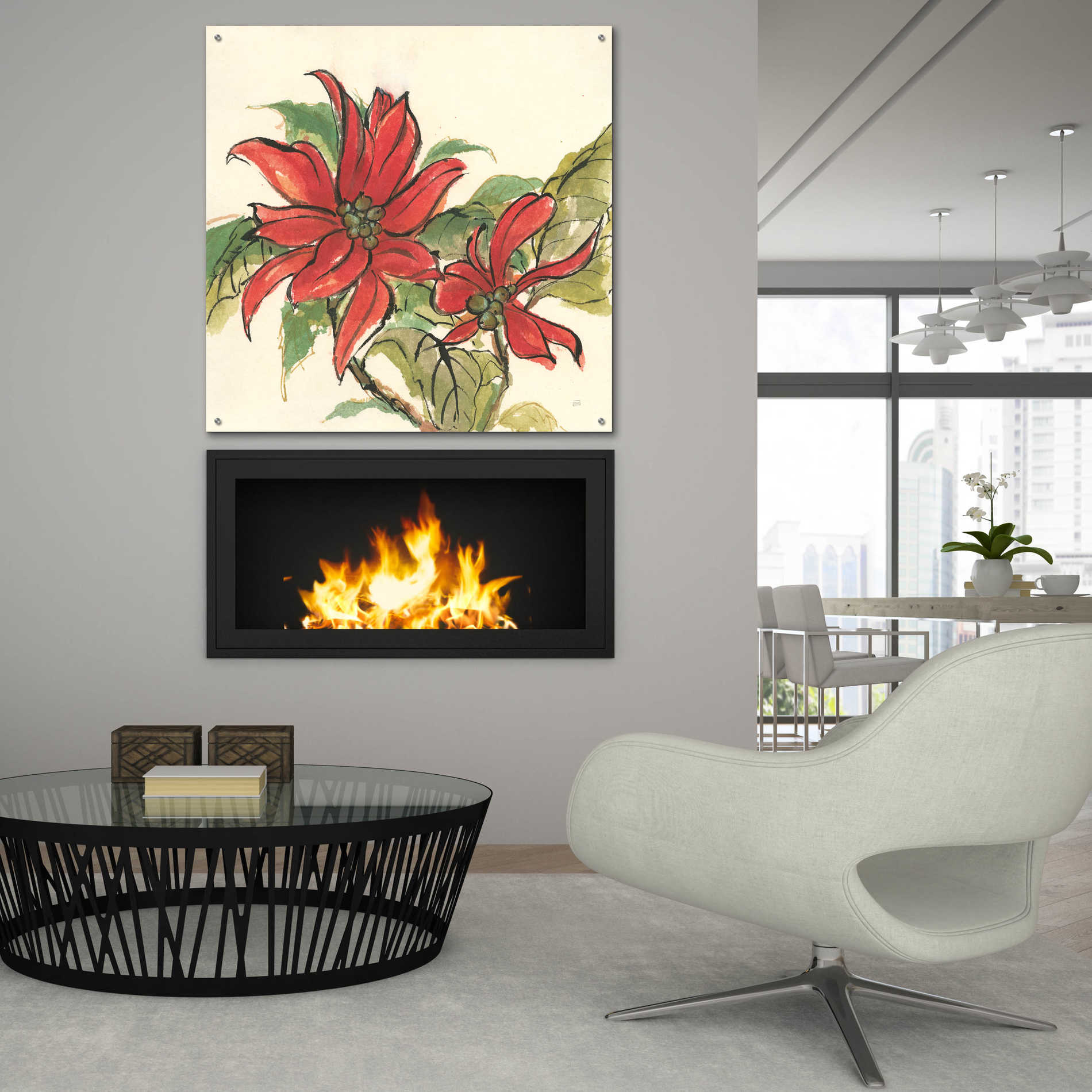 Epic Art  'Poinsettia II' by Chris Paschke,36x36