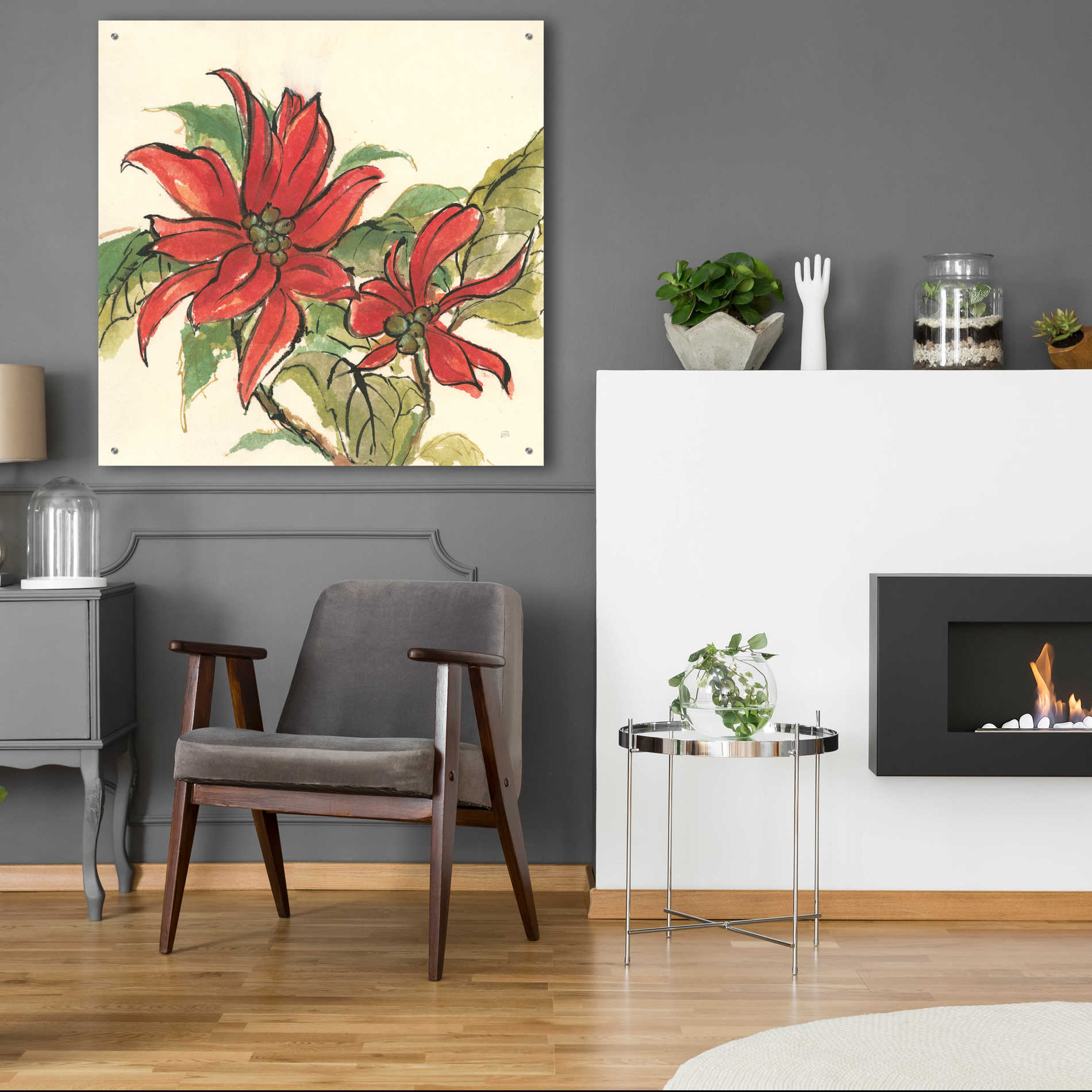 Epic Art  'Poinsettia II' by Chris Paschke,36x36