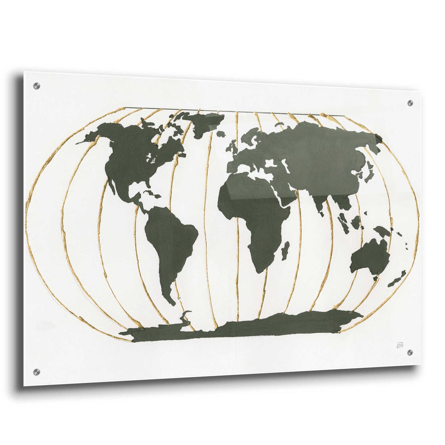 Epic Art  'World Map Gold Lines' by Chris Paschke,36x24