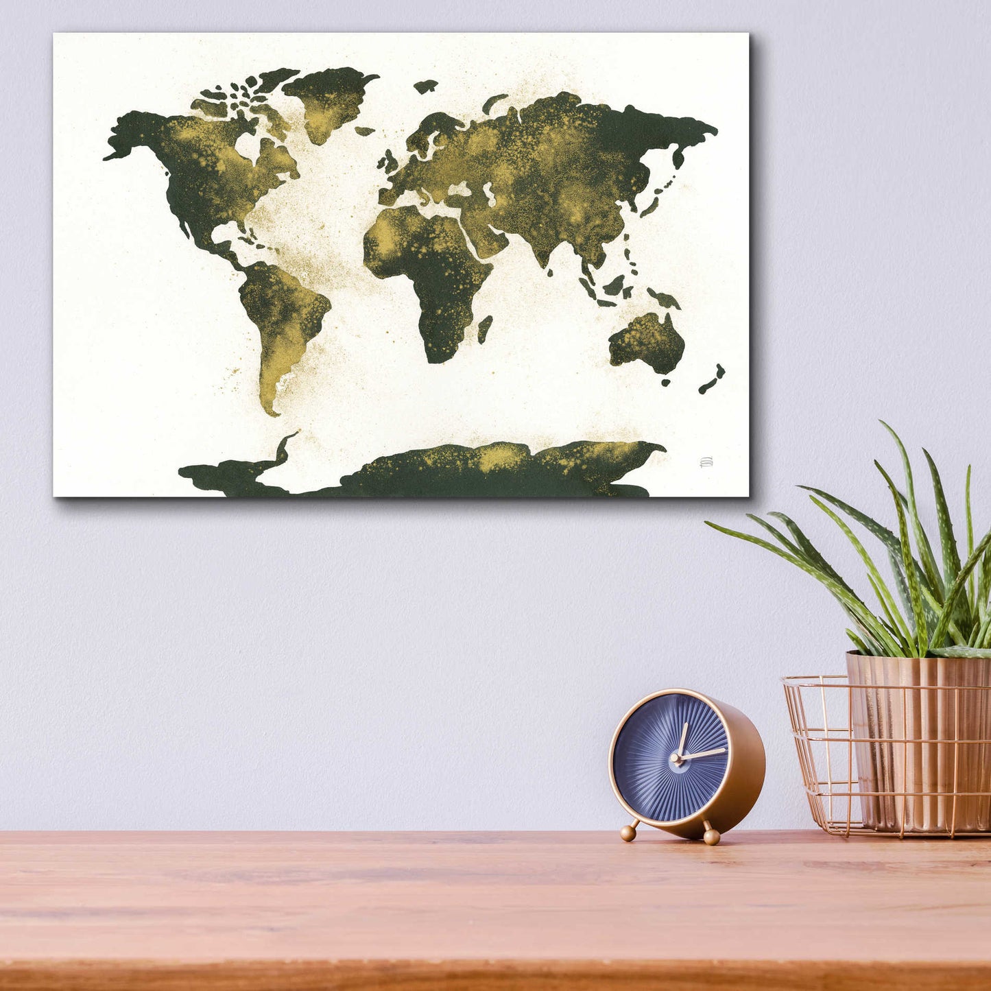 Epic Art  'World Map Gold Dust' by Chris Paschke,16x12