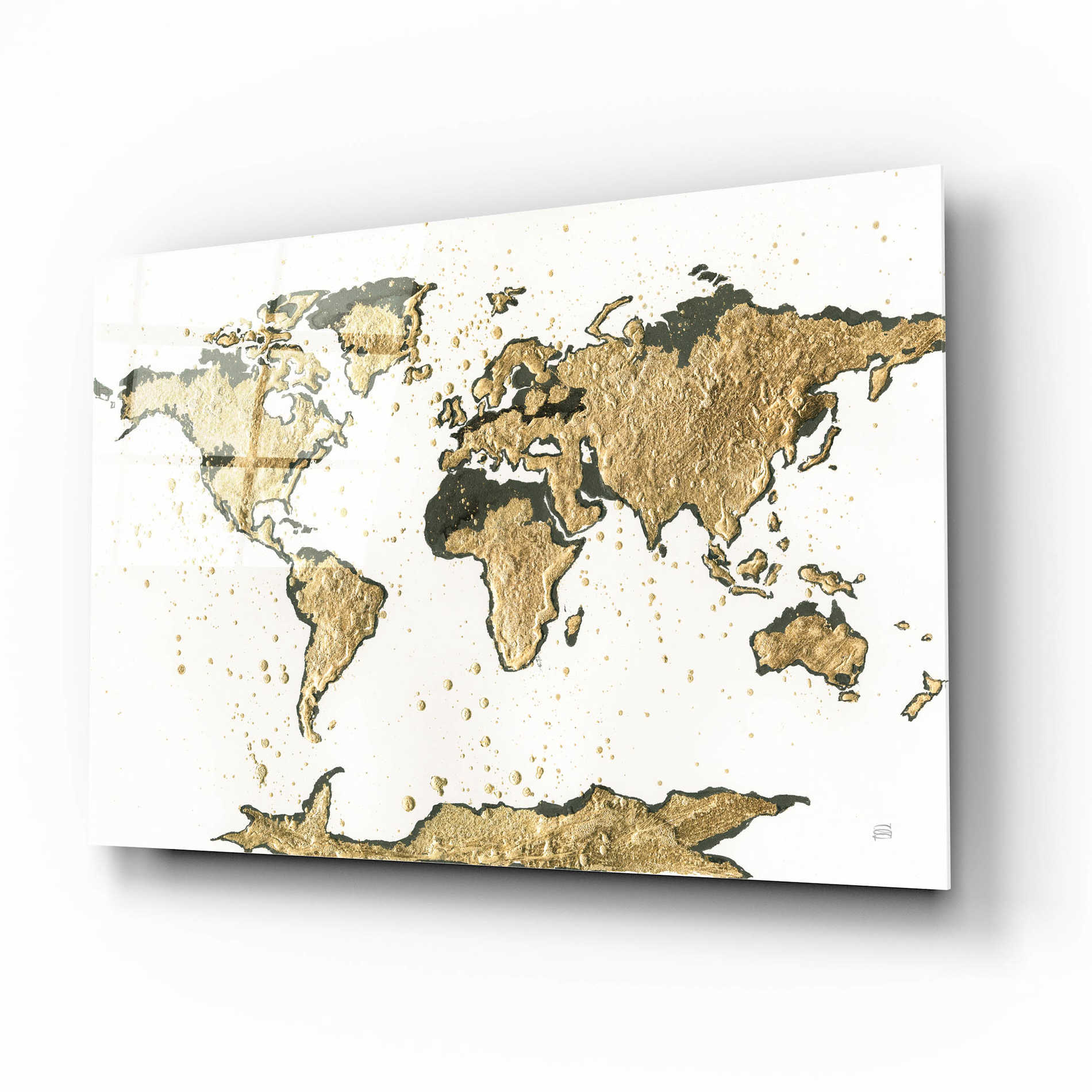 Epic Art  'World Map Gold Leaf' by Chris Paschke,16x12