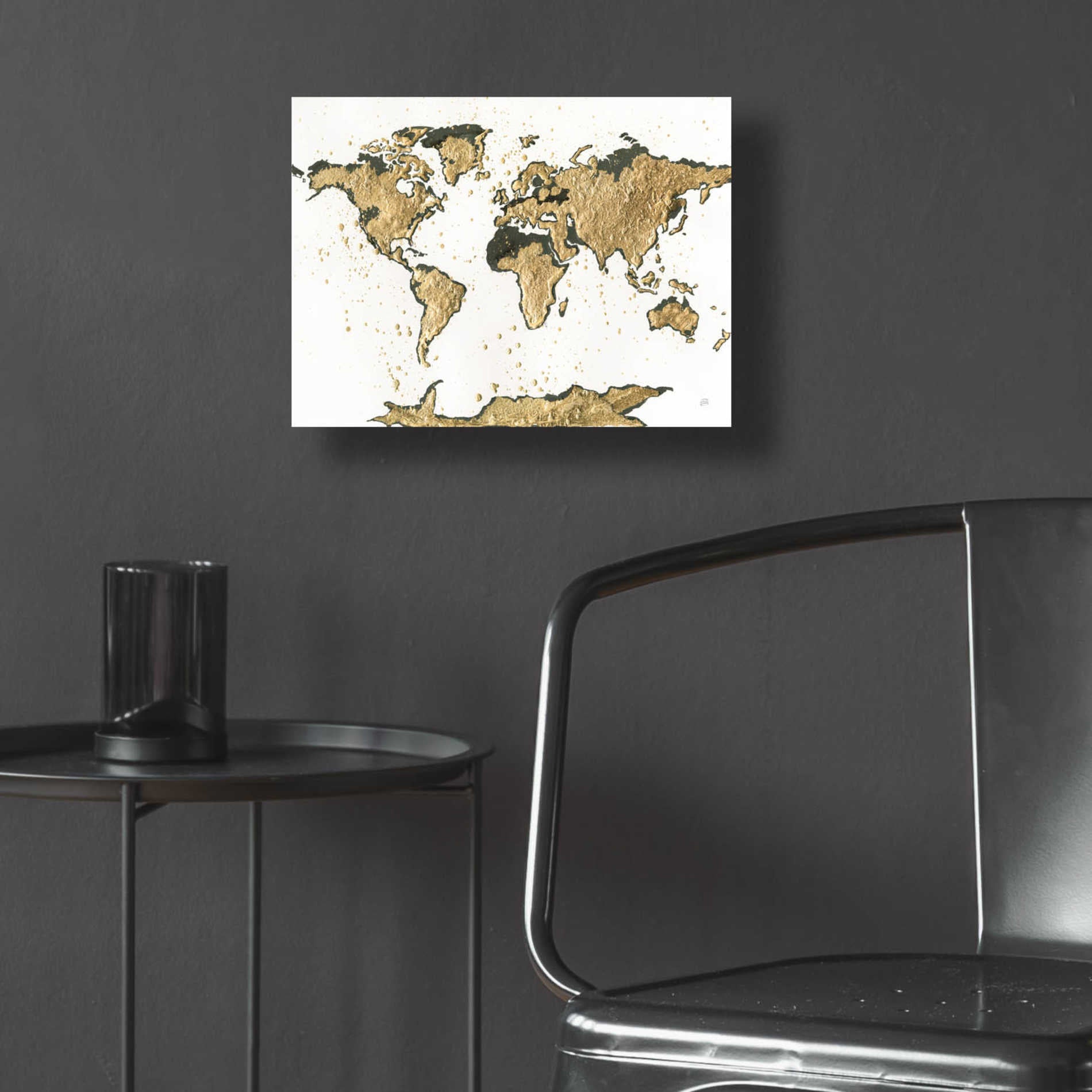 Epic Art  'World Map Gold Leaf' by Chris Paschke,16x12