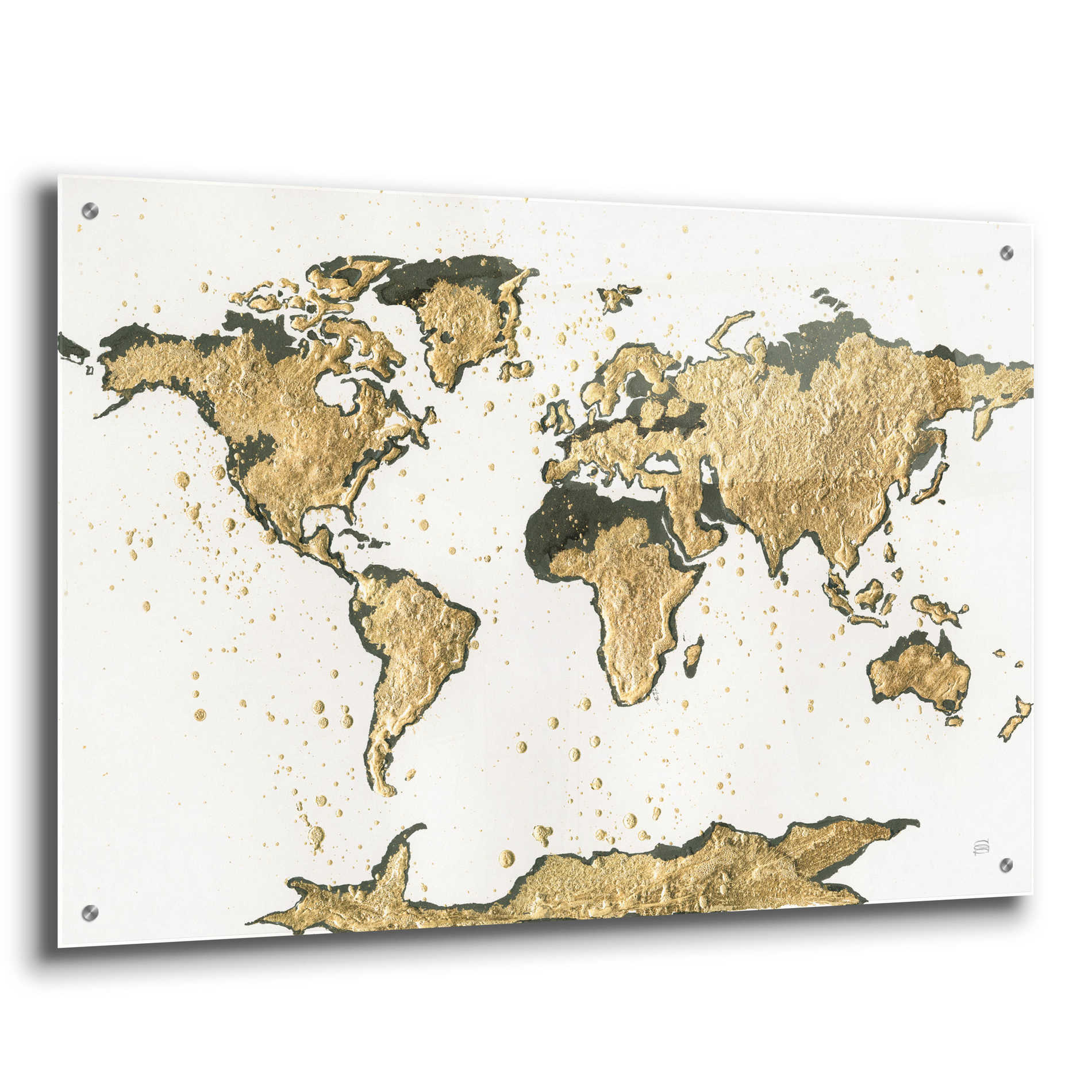 Epic Art  'World Map Gold Leaf' by Chris Paschke,36x24