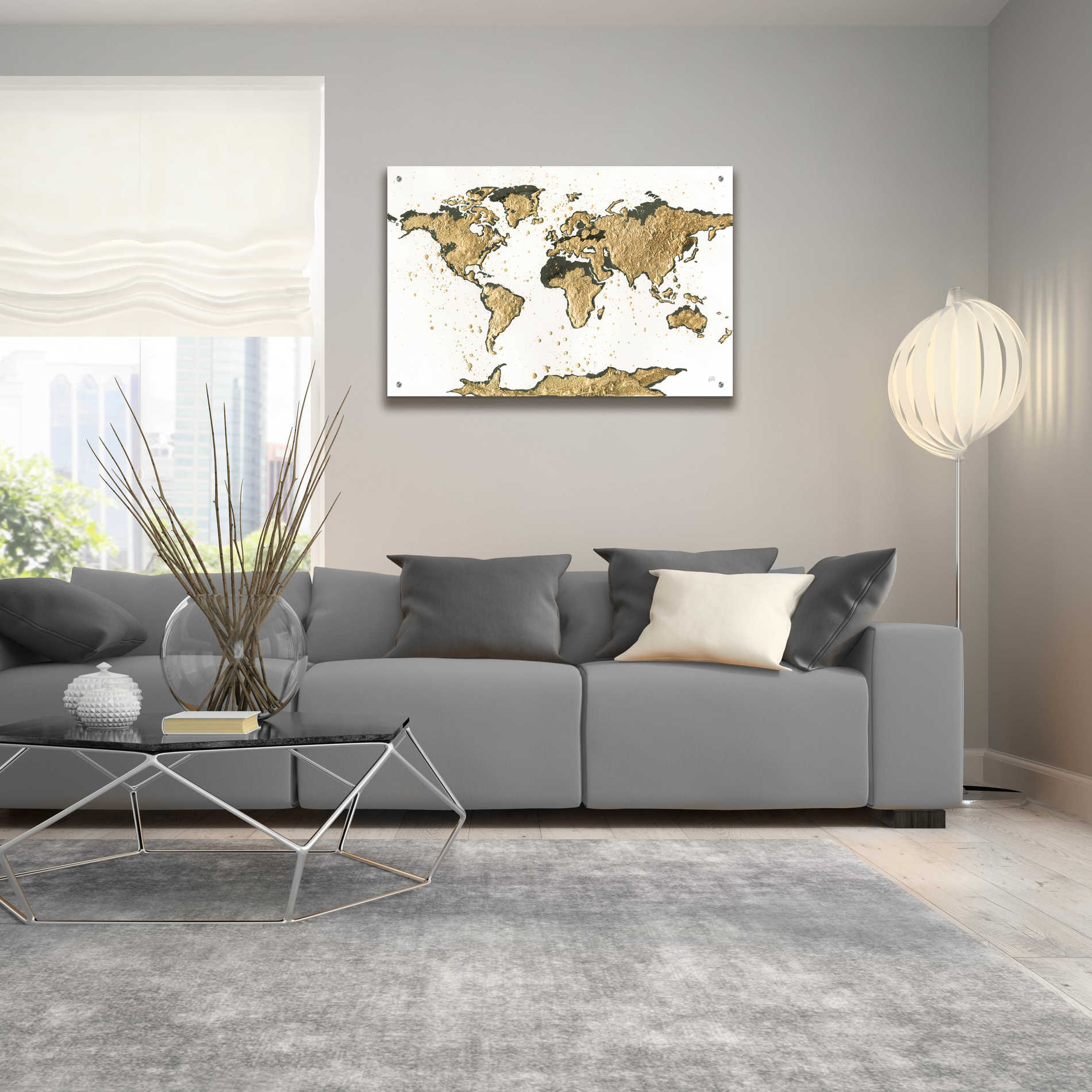 Epic Art  'World Map Gold Leaf' by Chris Paschke,36x24