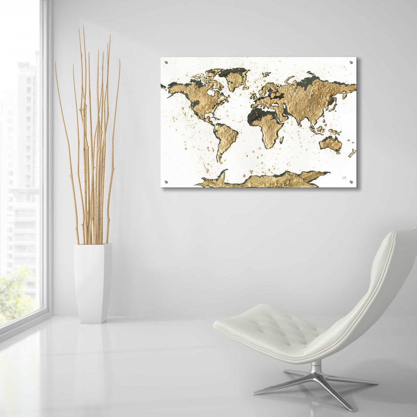 Epic Art  'World Map Gold Leaf' by Chris Paschke,36x24