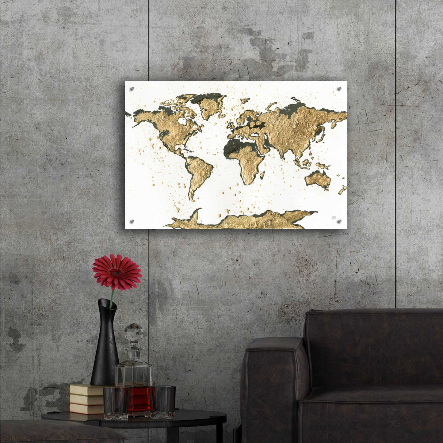 Epic Art  'World Map Gold Leaf' by Chris Paschke,36x24