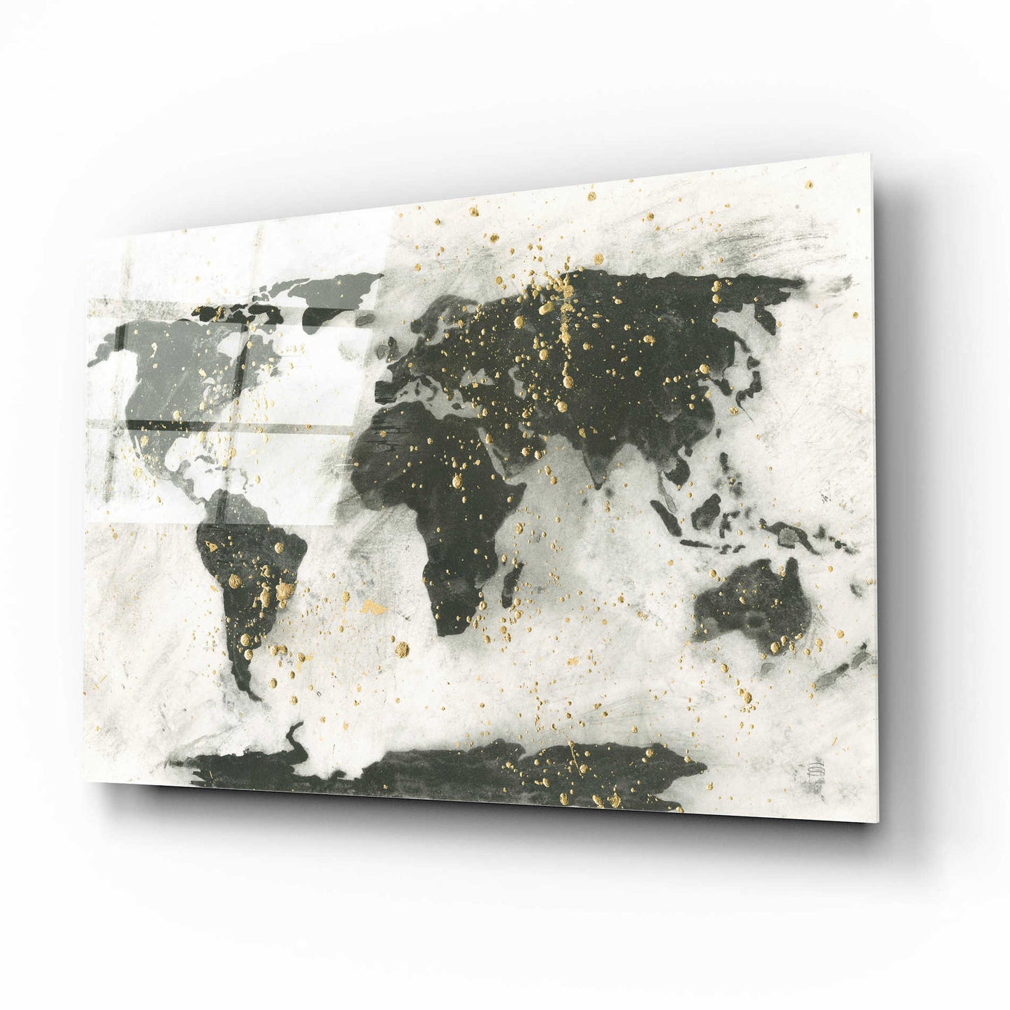 Epic Art  'World Map Gold Speckle' by Chris Paschke,16x12