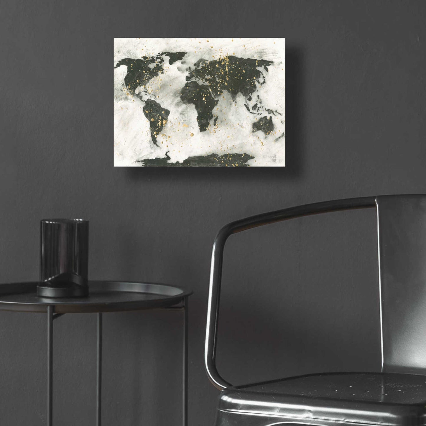 Epic Art  'World Map Gold Speckle' by Chris Paschke,16x12