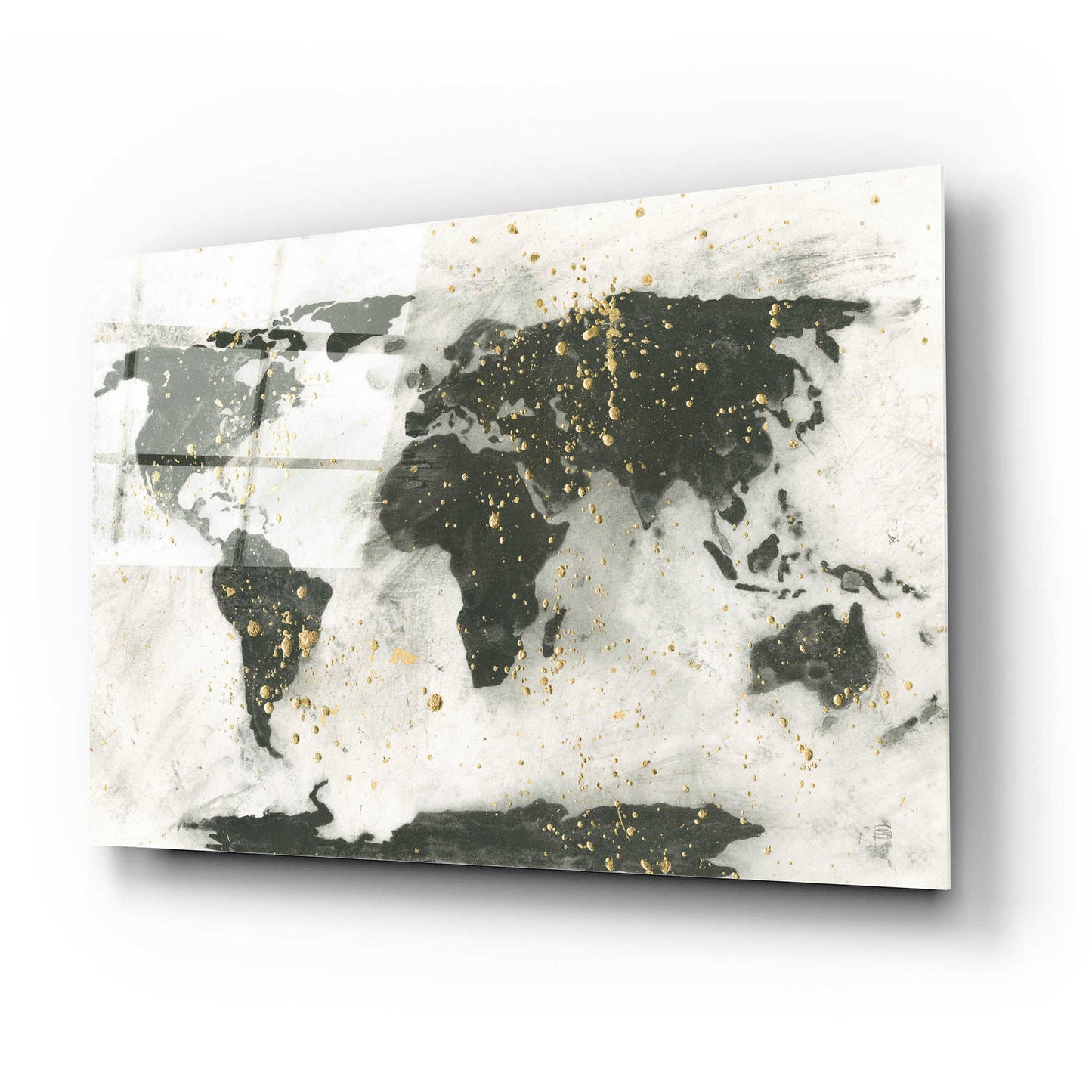 Epic Art  'World Map Gold Speckle' by Chris Paschke,24x16