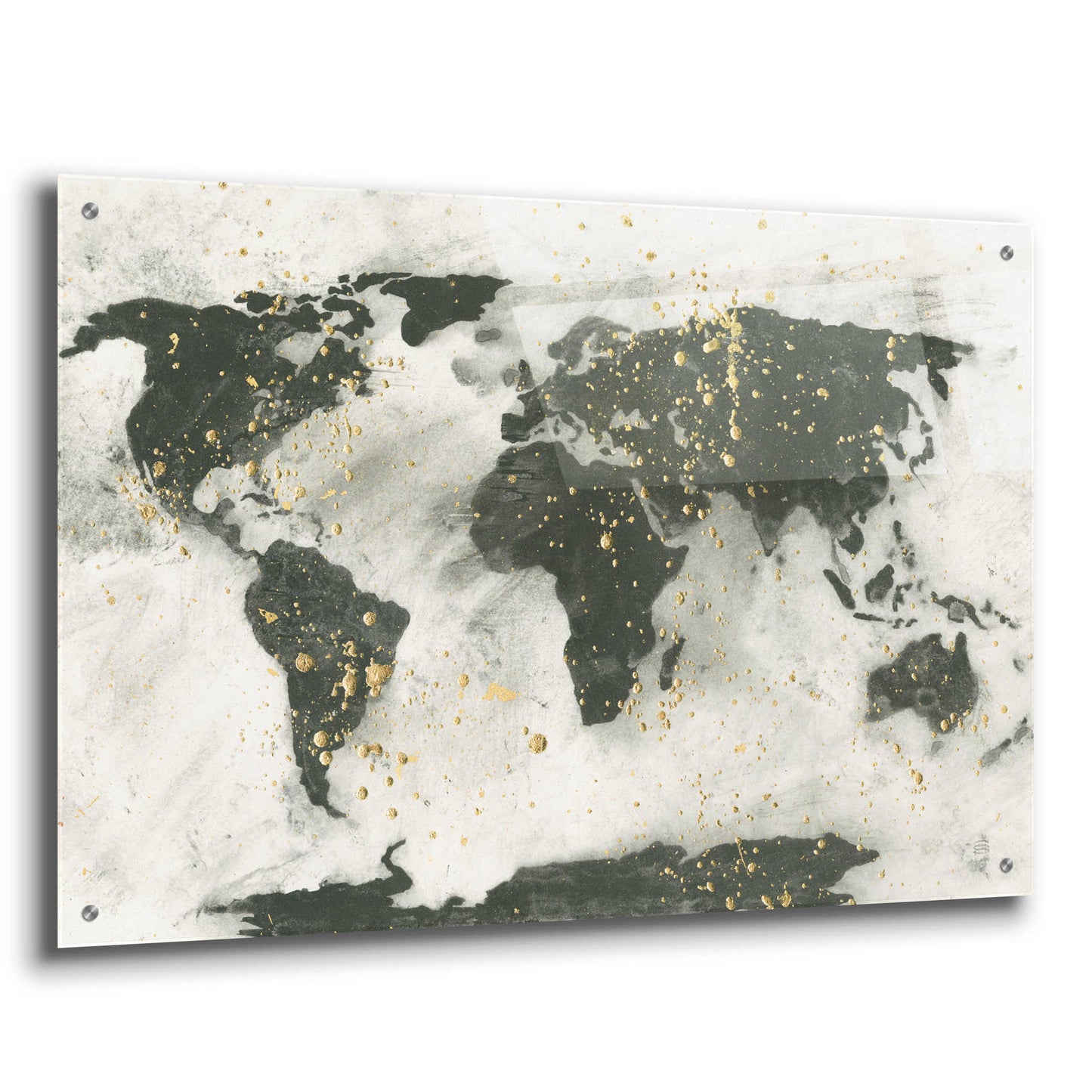 Epic Art  'World Map Gold Speckle' by Chris Paschke,36x24