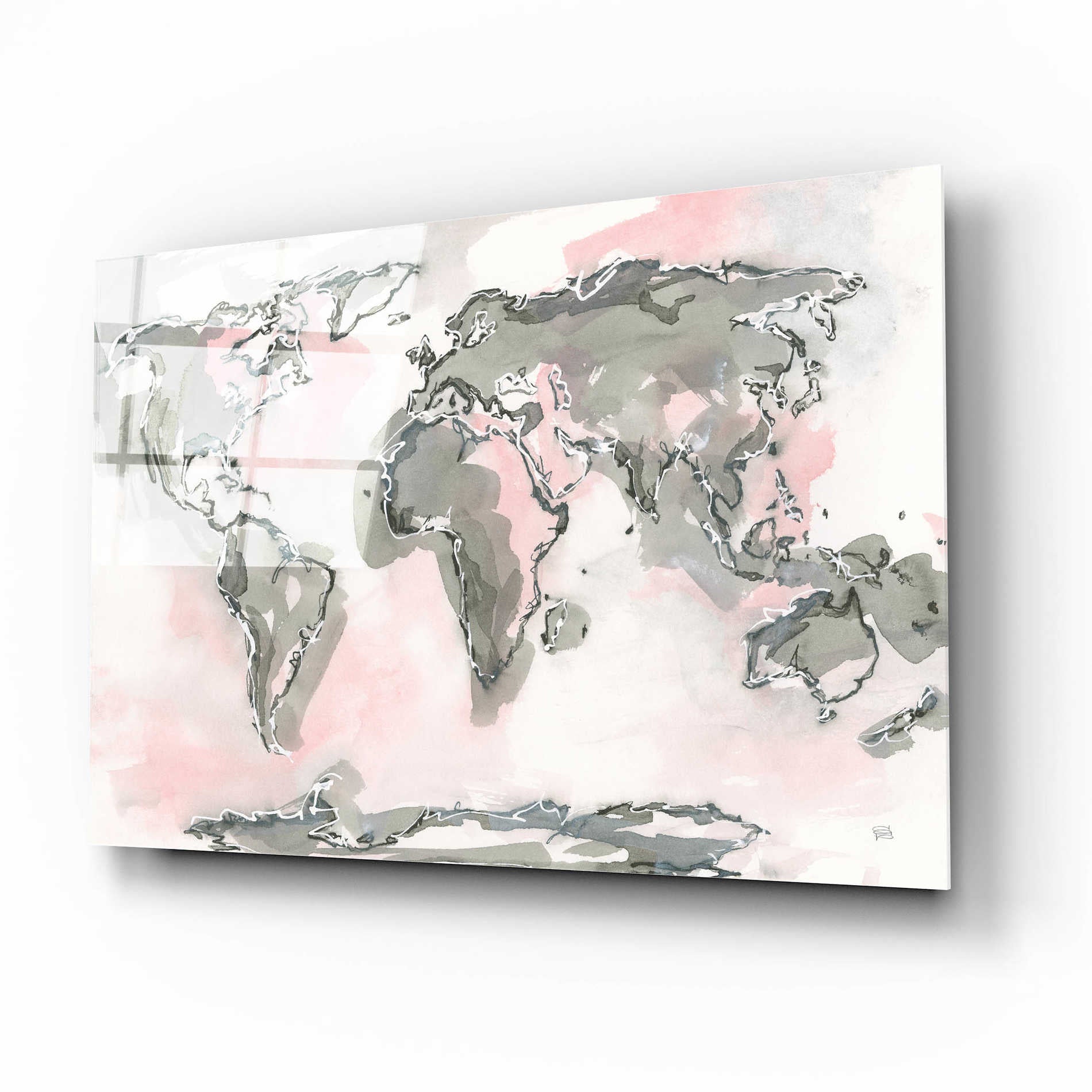 Epic Art  'World Map Blush' by Chris Paschke,16x12