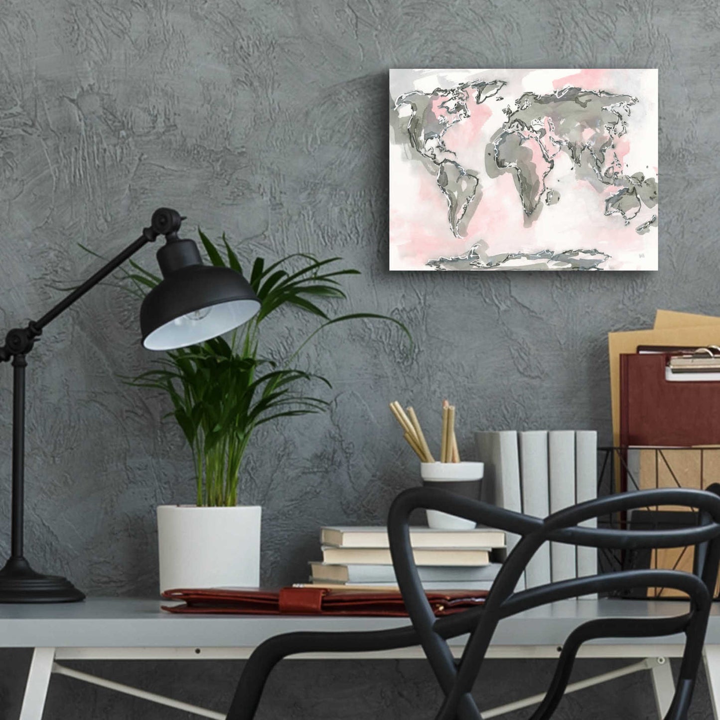 Epic Art  'World Map Blush' by Chris Paschke,16x12