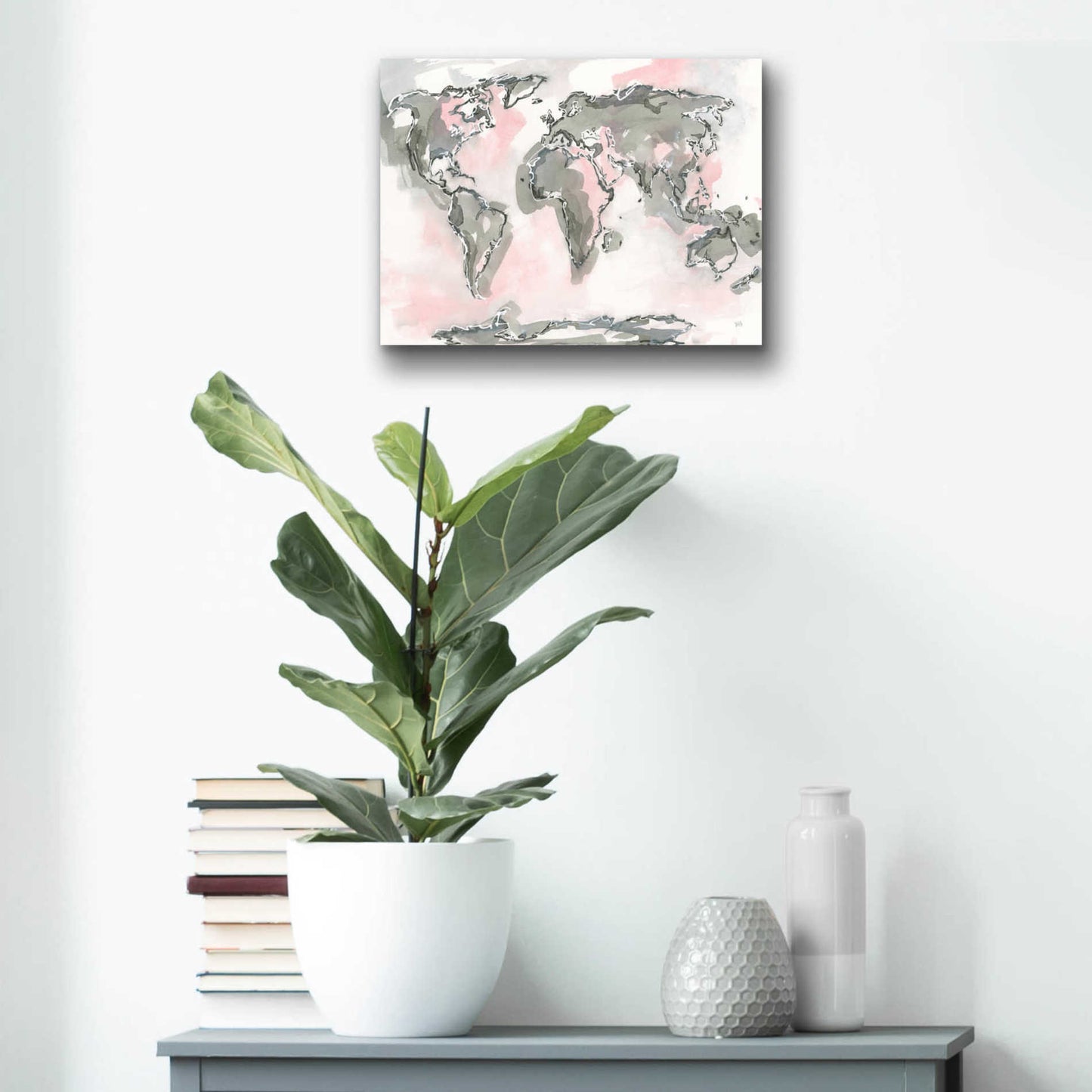 Epic Art  'World Map Blush' by Chris Paschke,16x12