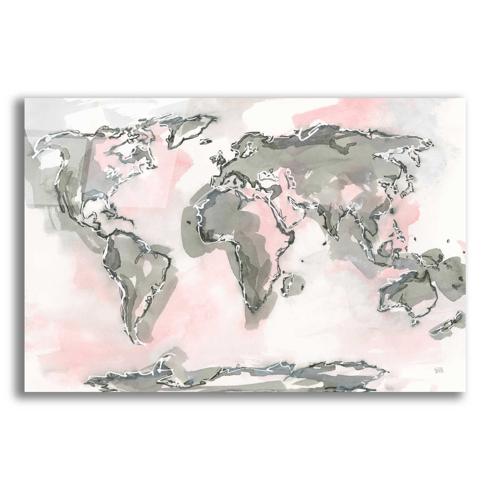 Epic Art  'World Map Blush' by Chris Paschke,16x12